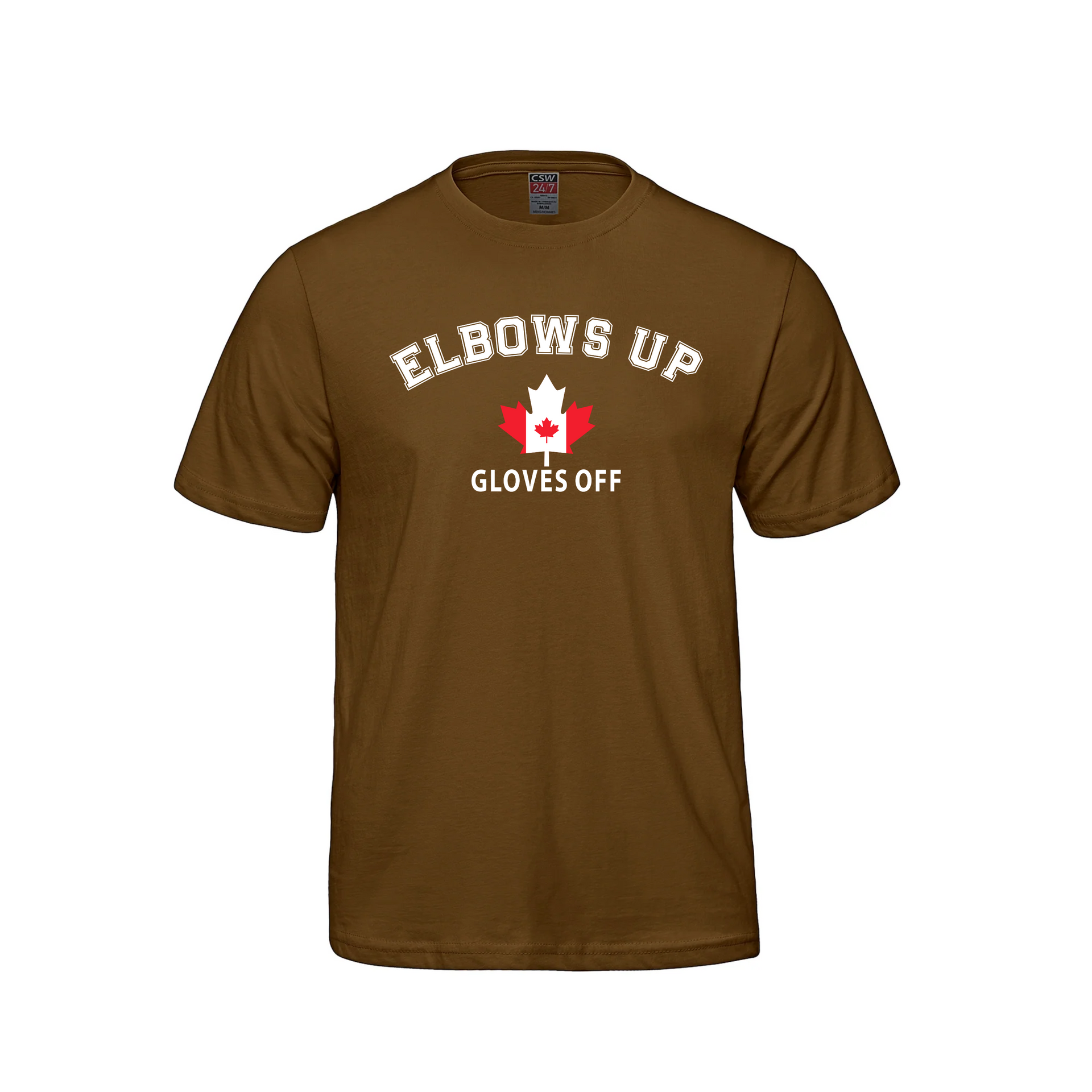 Elbows Up | 100% Cotton T-Shirt – 160 GSM Premium Canadian Streetwear Caramel Canada Canada Is Already Great Elbows Up