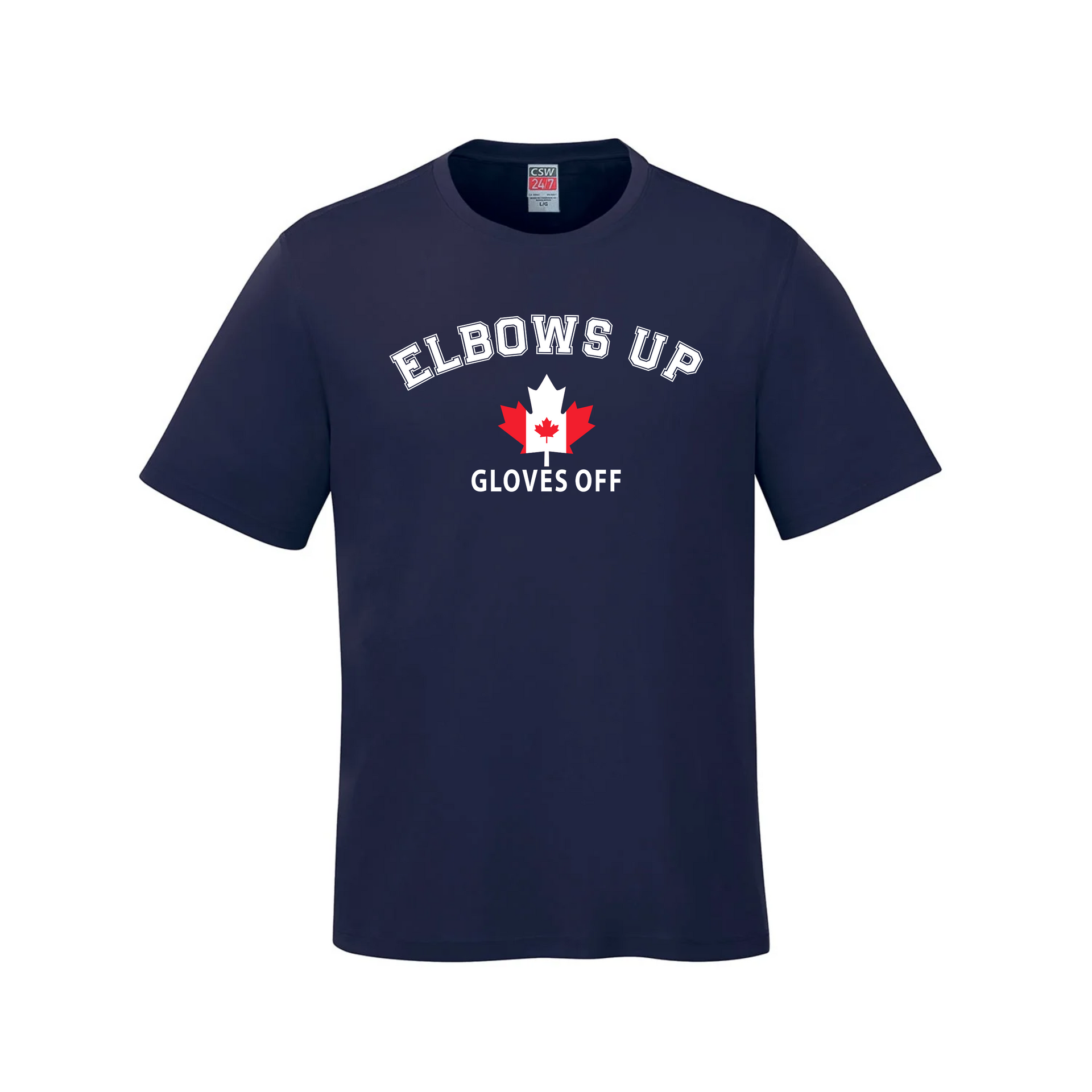 Elbows Up | 100% Cotton T-Shirt – 160 GSM Premium Canadian Streetwear Navy Canada Canada Is Already Great Elbows Up