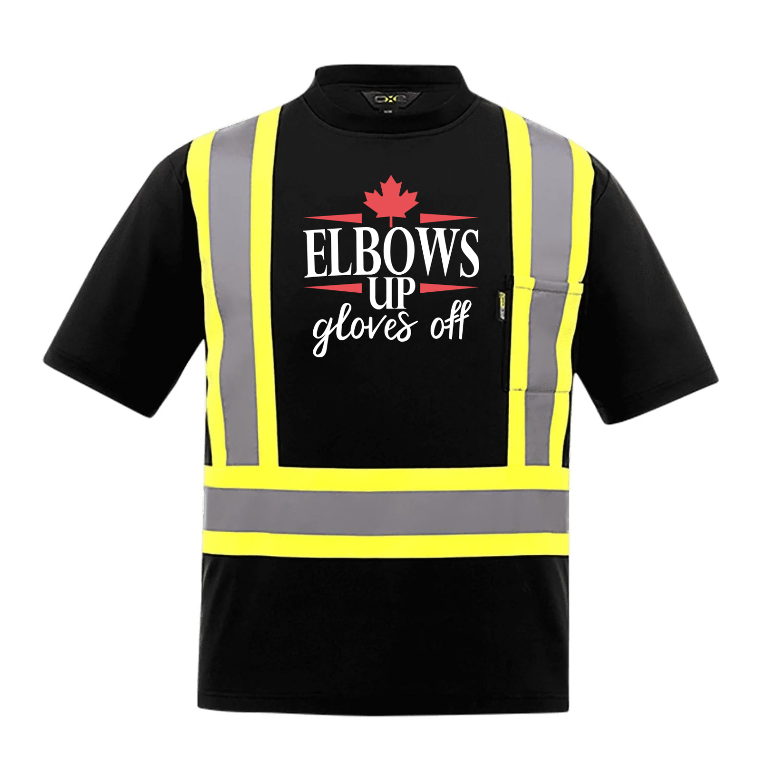 Elbows Up. Gloves Off. V2 | Hi-Vis Work T-Shirt – CSA Certified Black Canada Canada Is Already Great CX2 Hi-Vis Hi Vis Make Canada Great Again