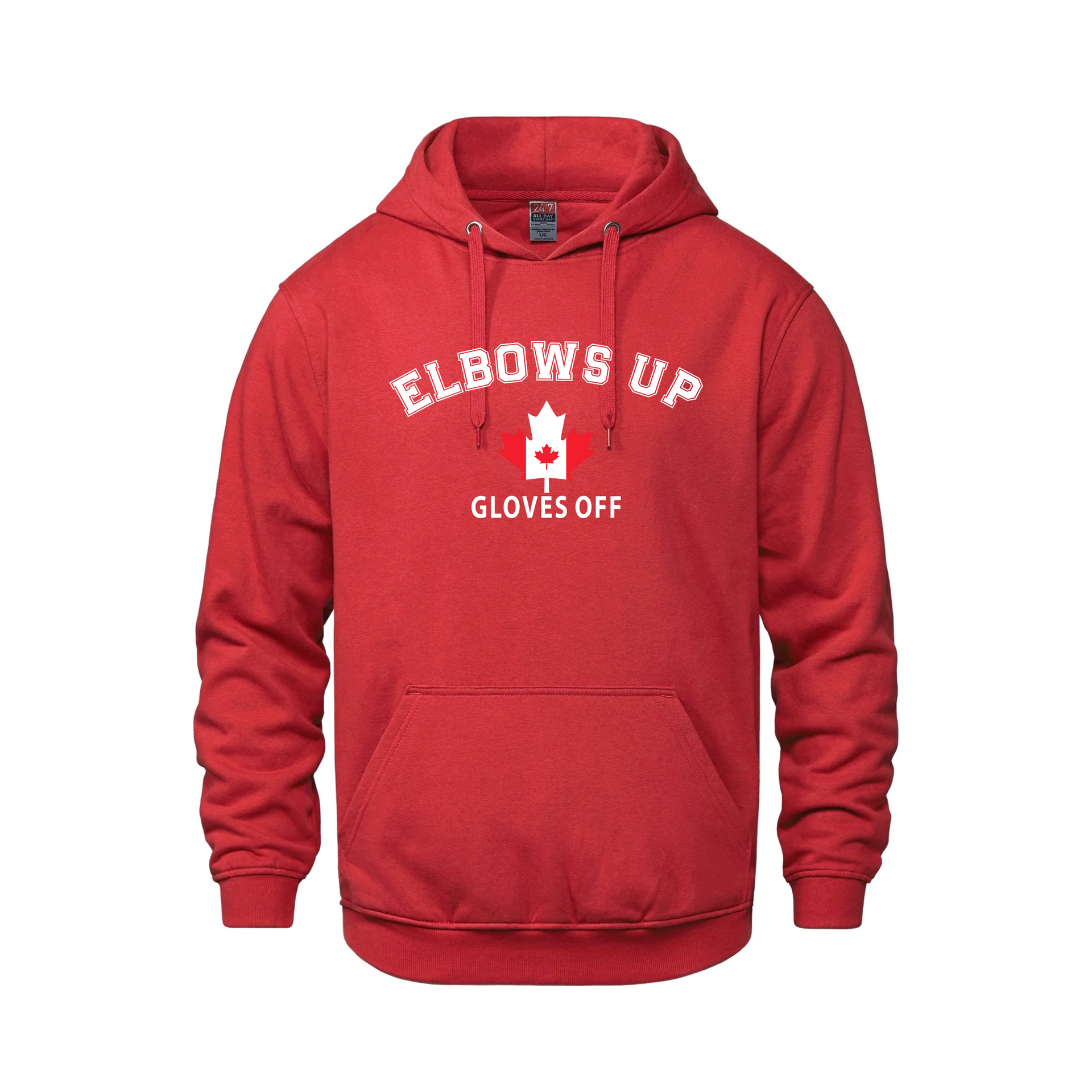 Elbows Up | Midweight Pullover Hoodie – 280 GSM Canadian Streetwear Red Canada Canada Is Already Great Elbows Up