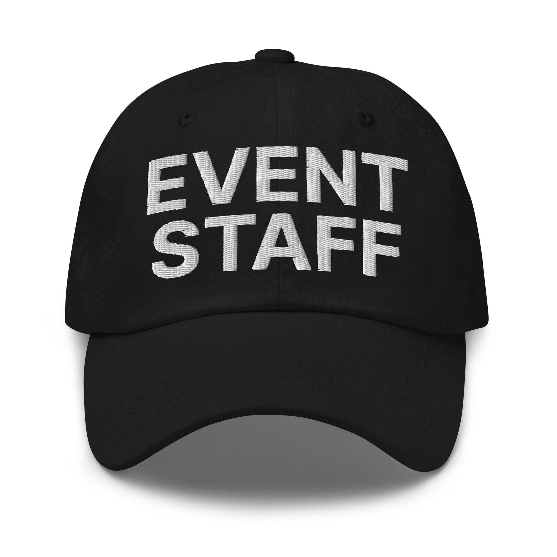 Event Staff Uniform Work Embroidered Dad Hat Black Capital Crowns Dad Hats Work