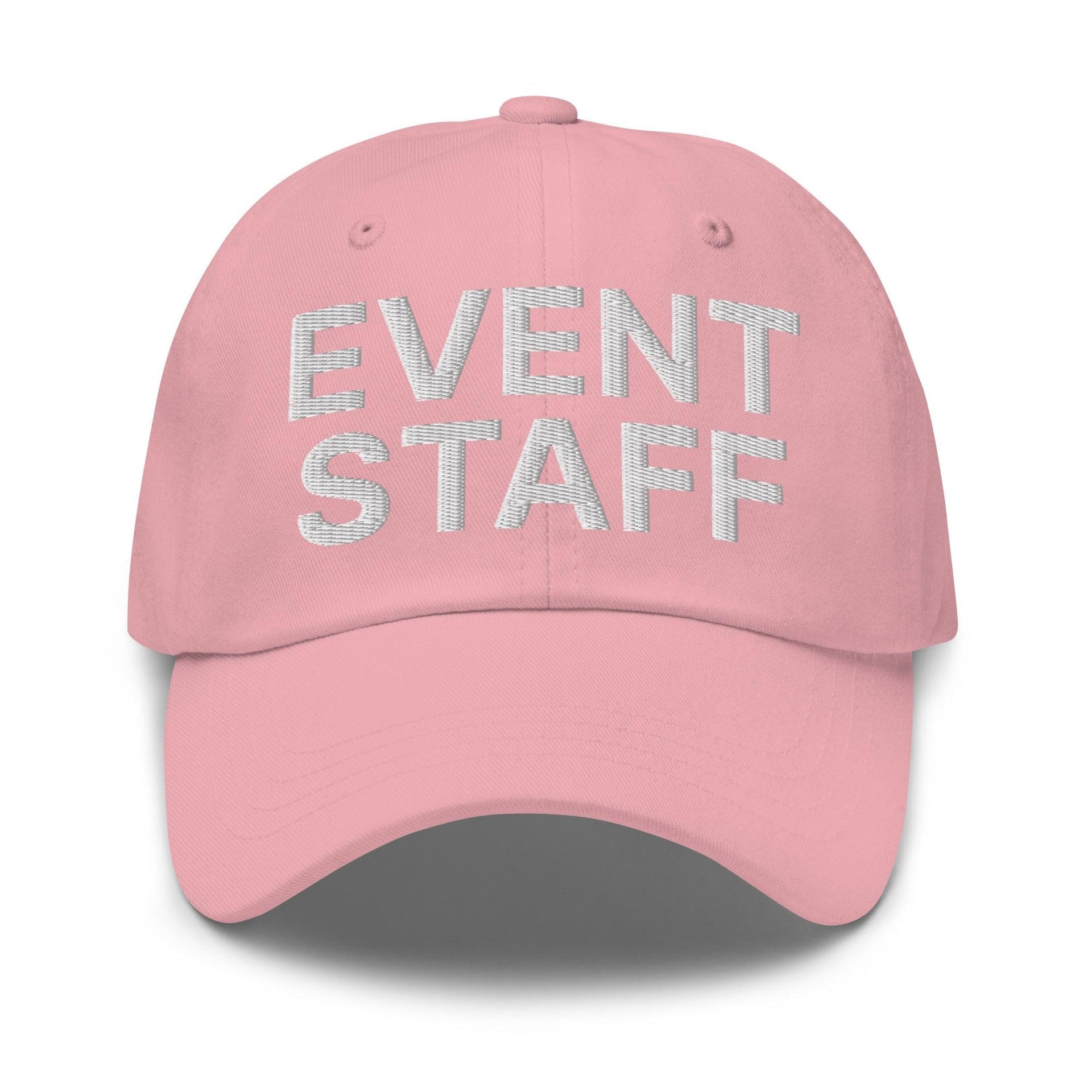 Event Staff Uniform Work Embroidered Dad Hat Pink Capital Crowns Dad Hats Work