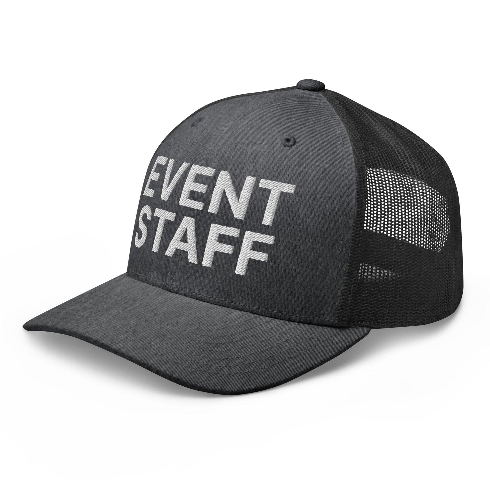Event Staff Work Block Embroidered Mesh Trucker Hat Capital Crowns Trucker Hats Work
