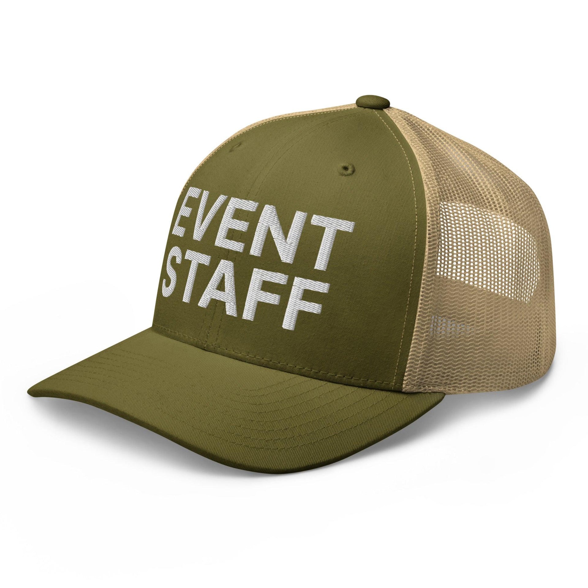 Event Staff Work Block Embroidered Mesh Trucker Hat Capital Crowns Trucker Hats Work