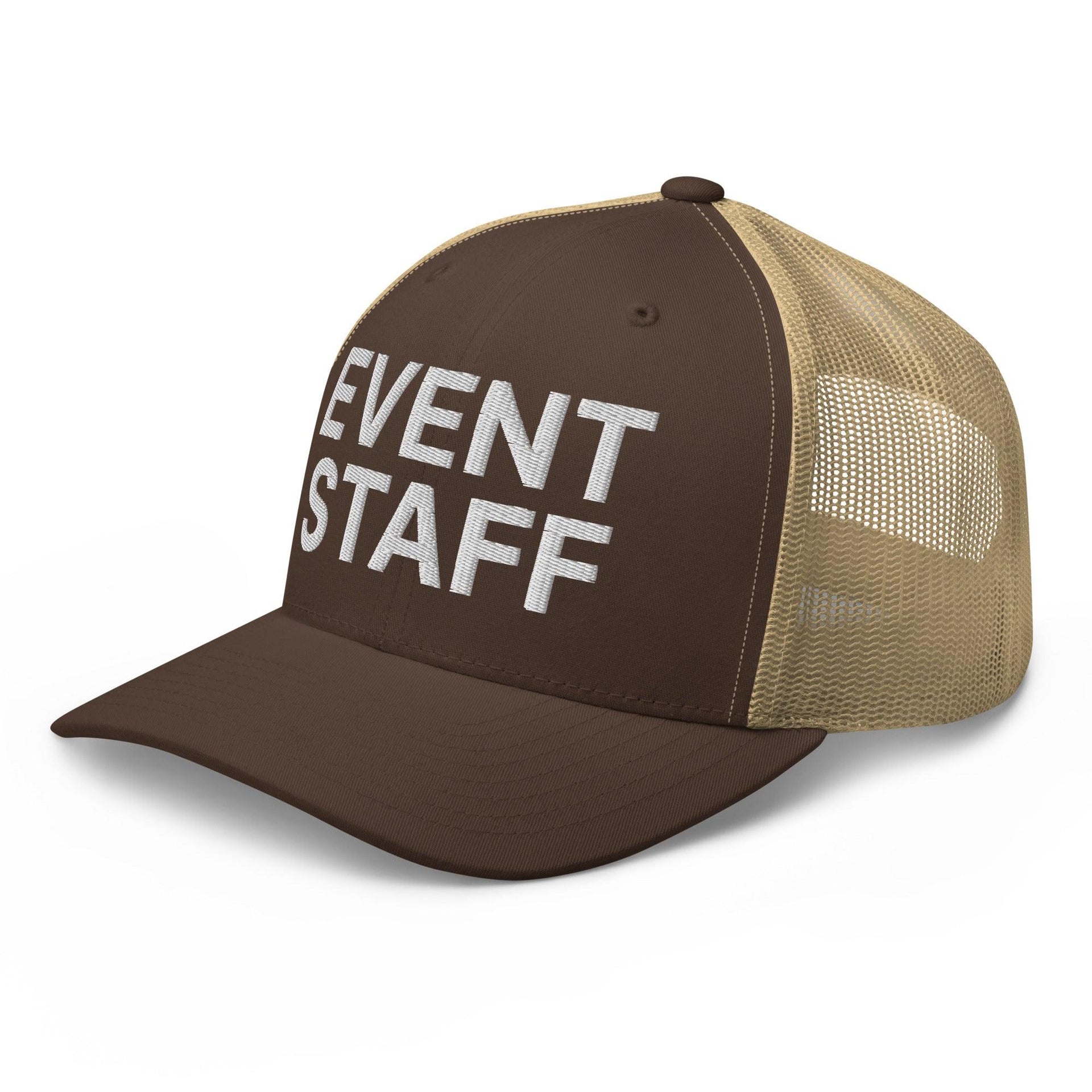 Event Staff Work Block Embroidered Mesh Trucker Hat Capital Crowns Trucker Hats Work