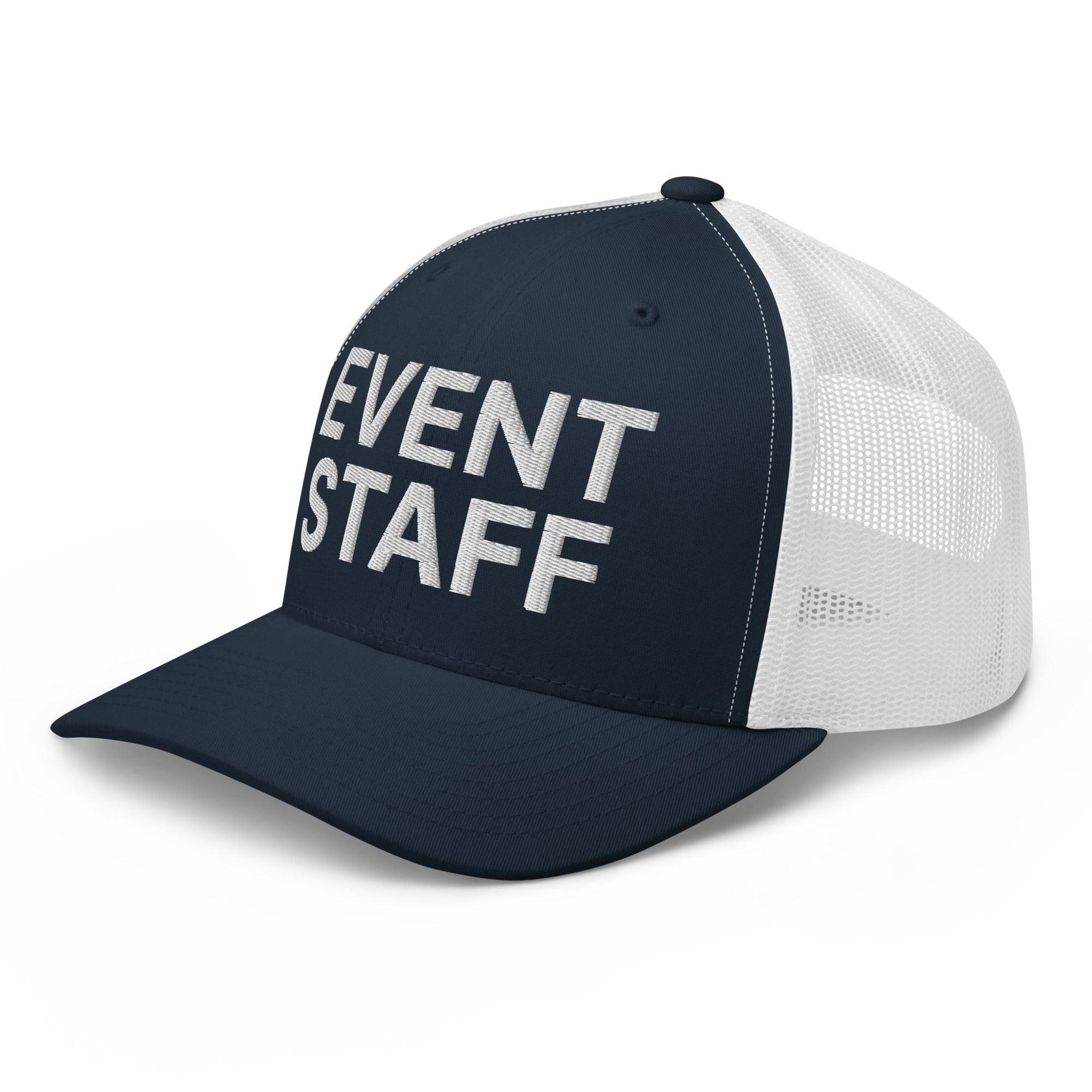 Event Staff Work Block Embroidered Mesh Trucker Hat Capital Crowns Trucker Hats Work