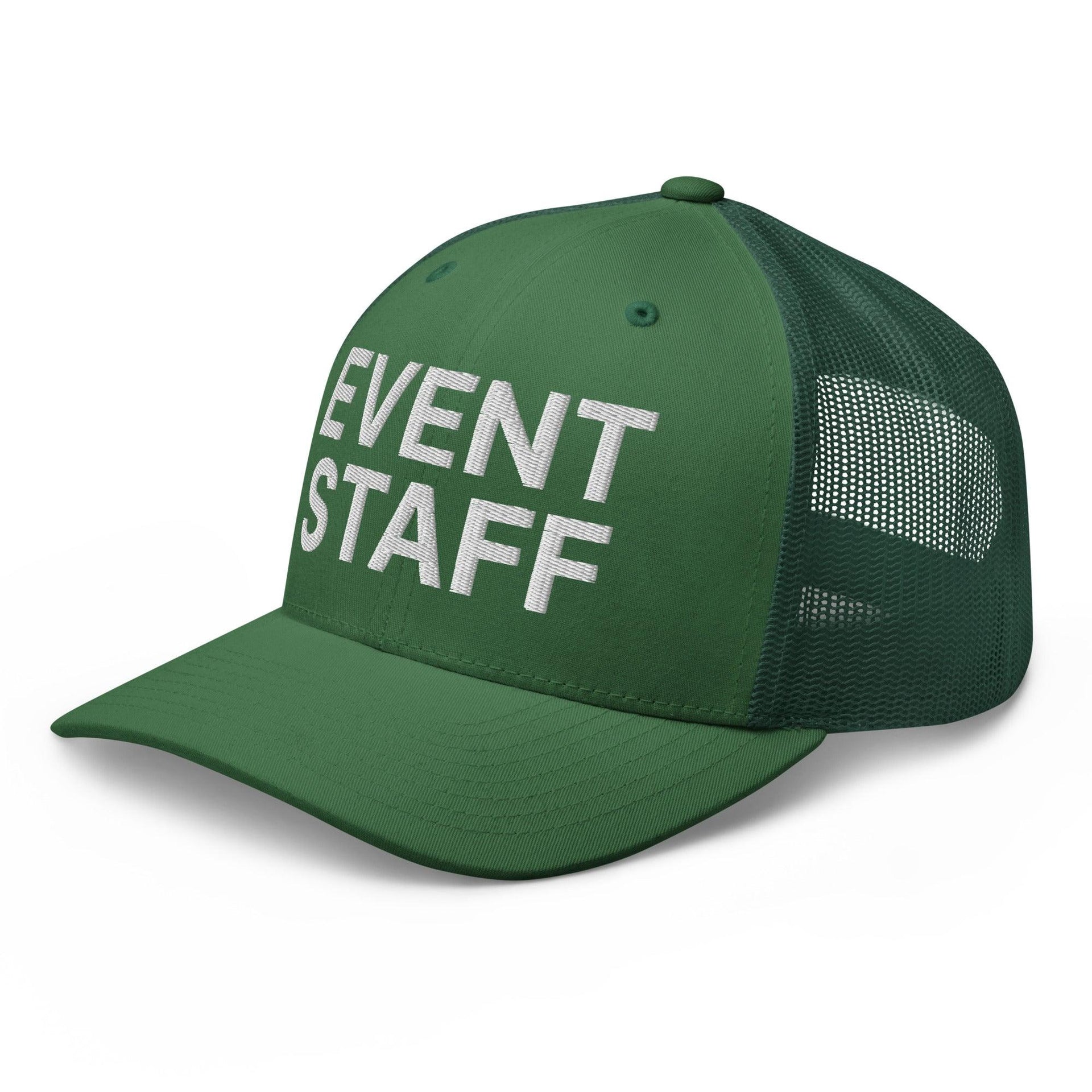 Event Staff Work Block Embroidered Mesh Trucker Hat Capital Crowns Trucker Hats Work