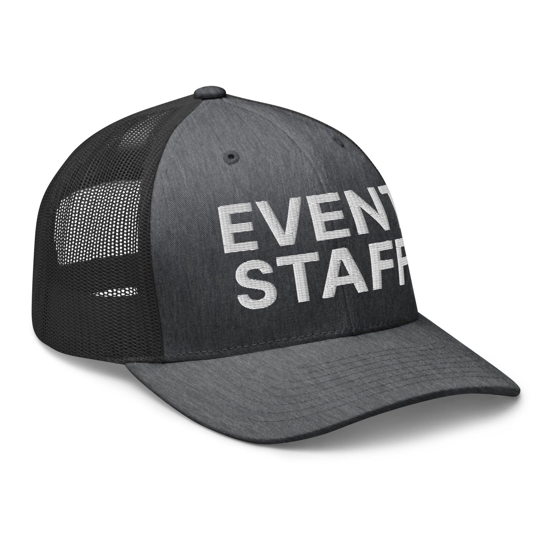 Event Staff Work Block Embroidered Mesh Trucker Hat Capital Crowns Trucker Hats Work