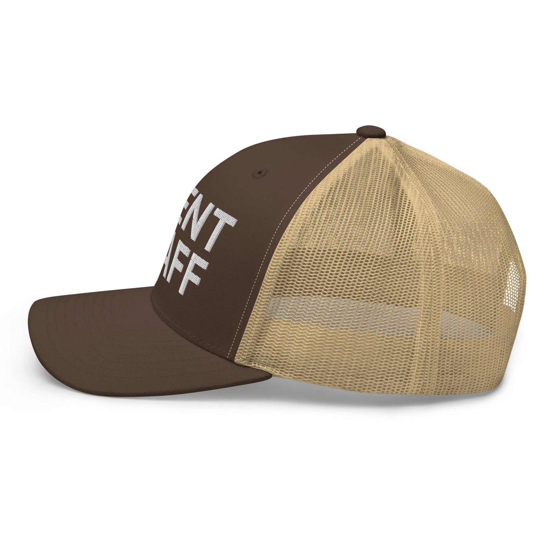 Event Staff Work Block Embroidered Mesh Trucker Hat Capital Crowns Trucker Hats Work