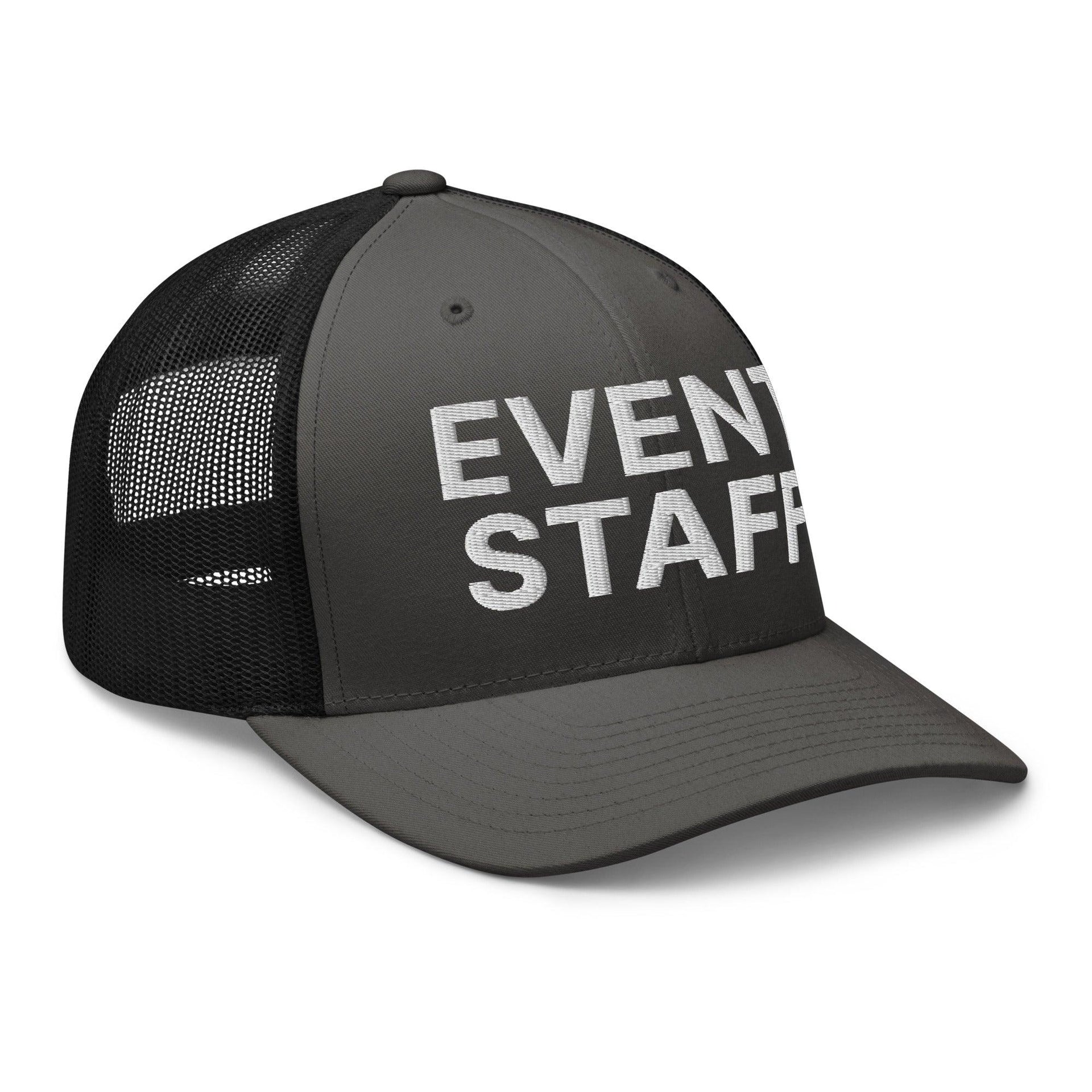 Event Staff Work Block Embroidered Mesh Trucker Hat Capital Crowns Trucker Hats Work