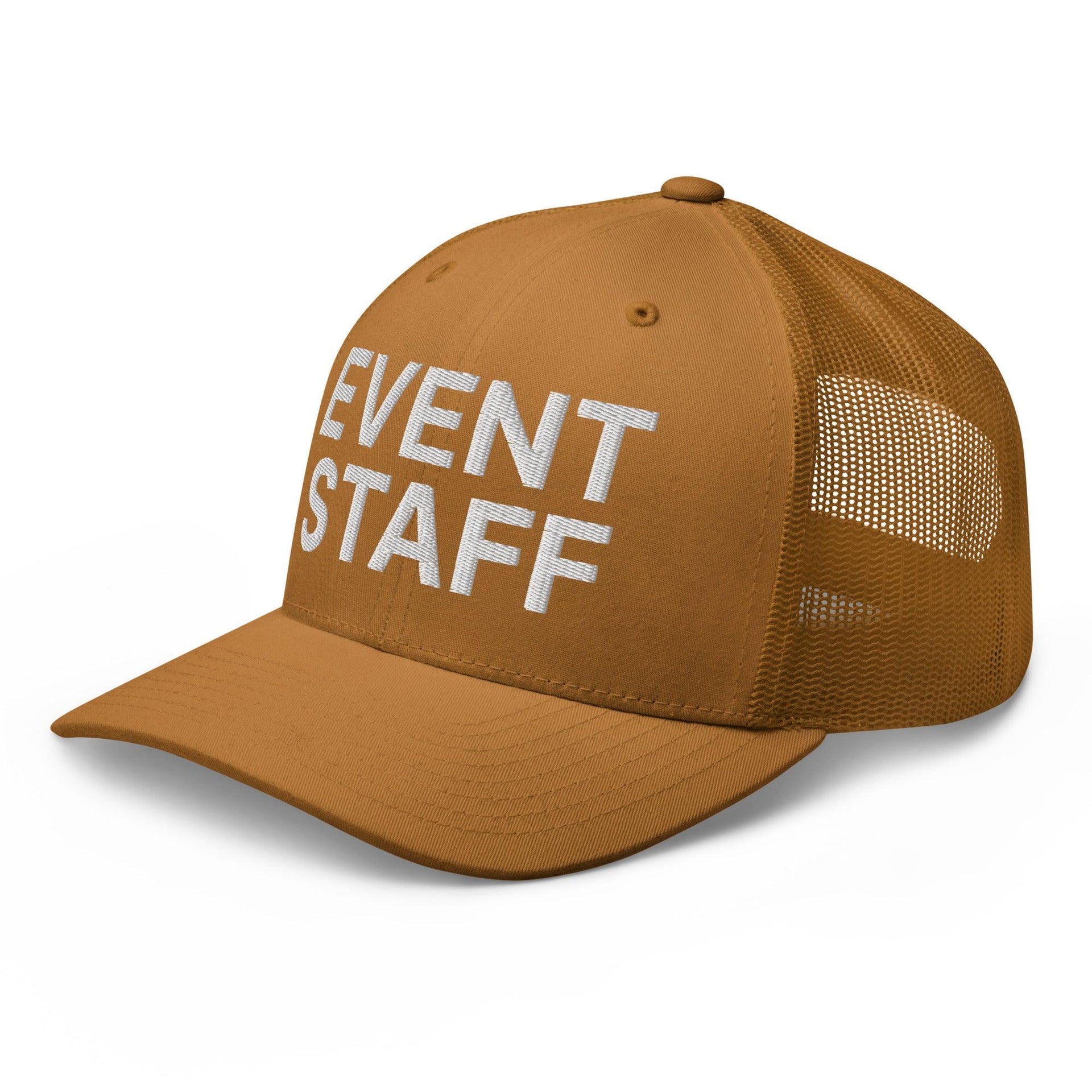 Event Staff Work Block Embroidered Mesh Trucker Hat Capital Crowns Trucker Hats Work