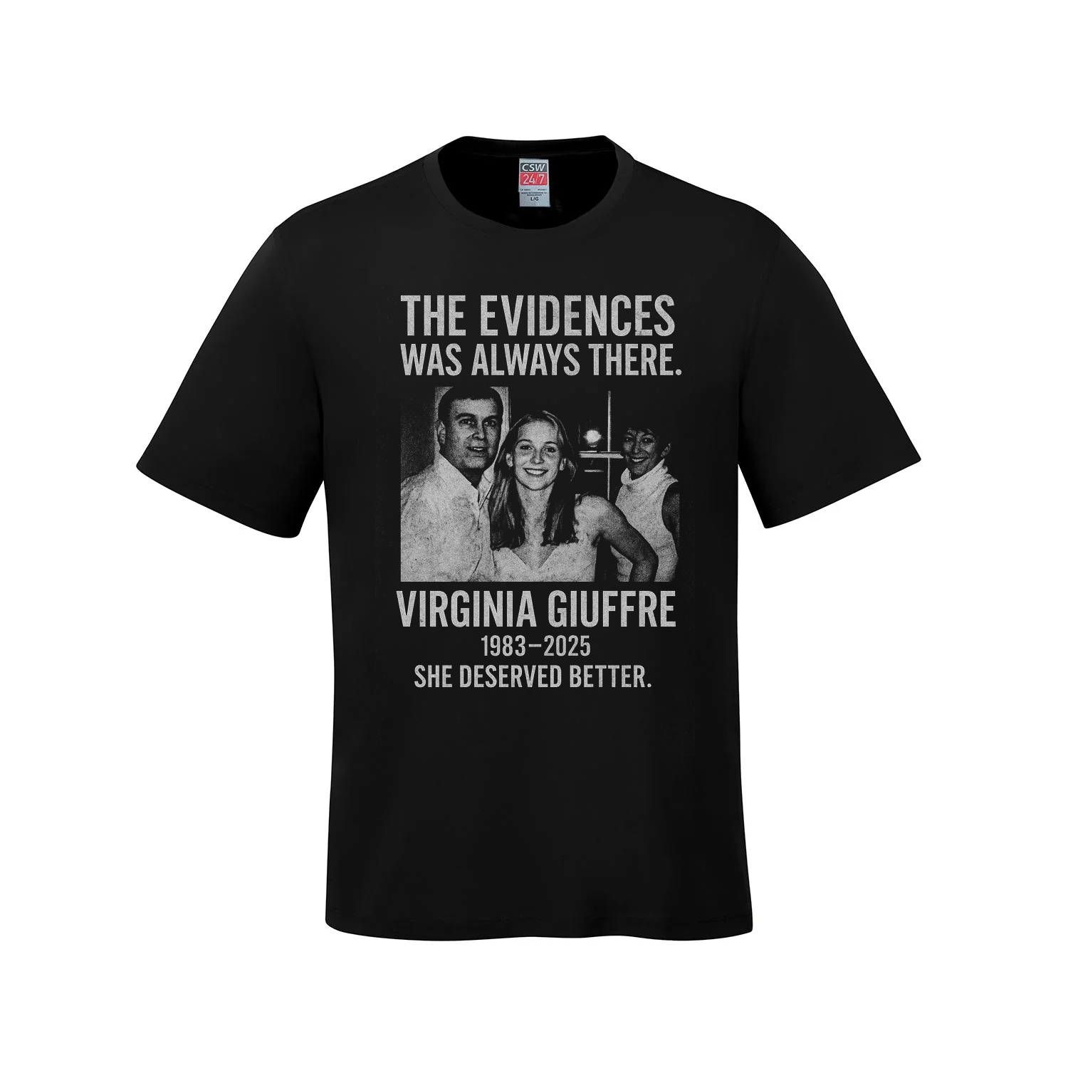 The Evidence Was Always There – Virginia Giuffre Memorial T-Shirt Black Open Secrets