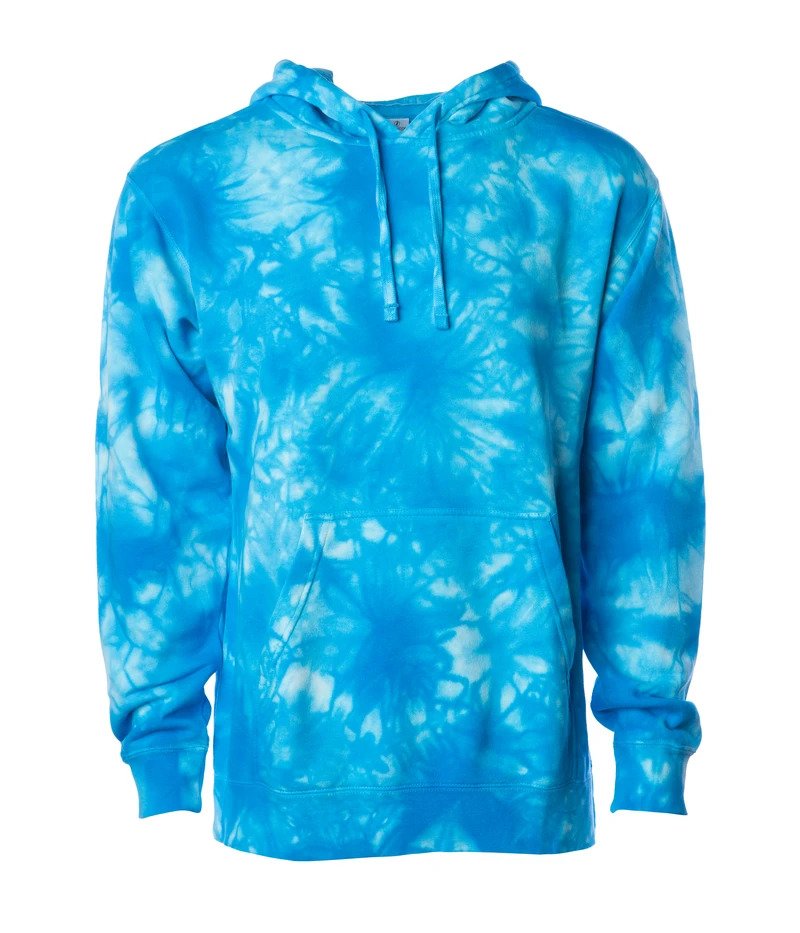 PRM4500TD - Unisex Midweight Tie Dye Hooded Pullover BASIC FLEECE COTTON / POLYESTER fleece GARMENT DYES Hood hoodie INDEPENDENT PINK-HIDE PREMIUM PRM PRM45 PRM4500 PRM4500TD PULLOVERS REGULAR sweatshirt Tie Dye UNISEX