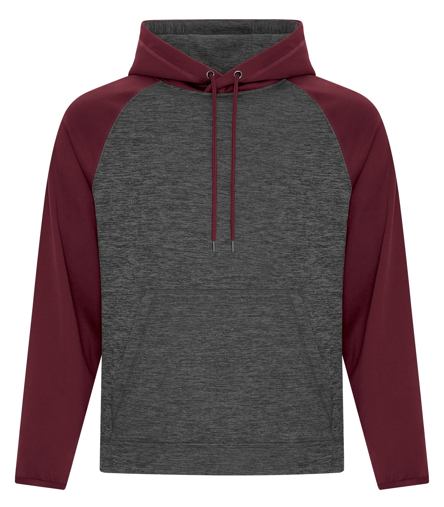 ATC - ATC™ DYNAMIC HEATHER FLEECE TWO TONE HOODIE. - F2047 Charcoal Dynamic Maroon ATC F2047