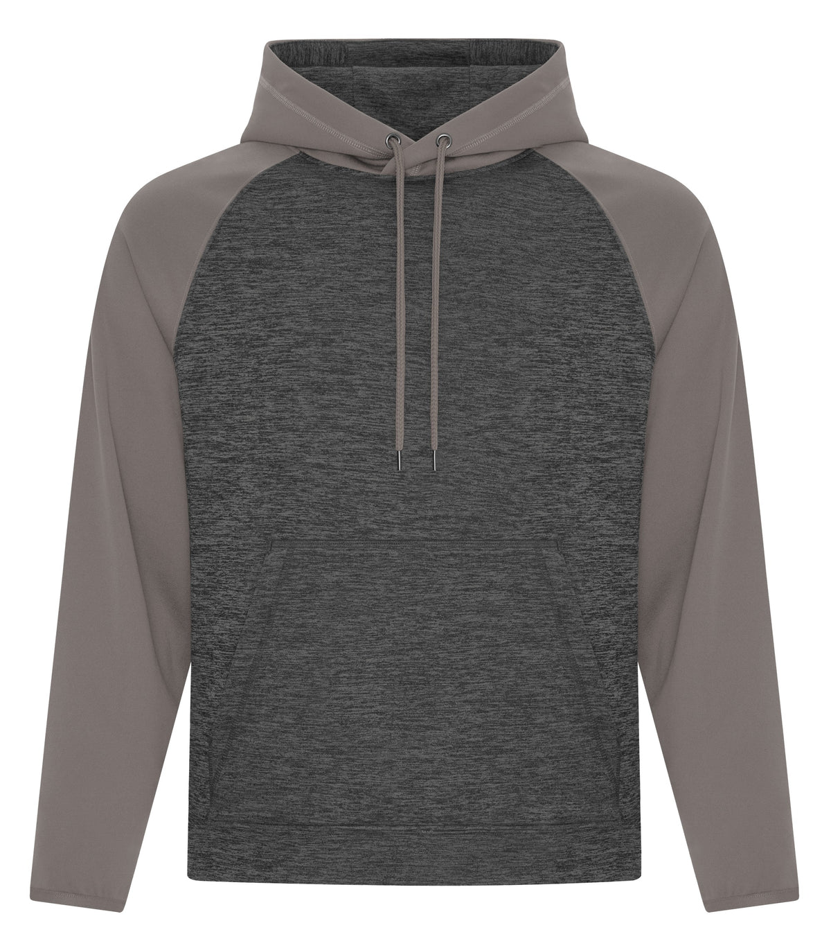 ATC F2047, Dynamic Heather Fleece Two Tone Hoodie, Charcoal Dynamic/Coal Grey
