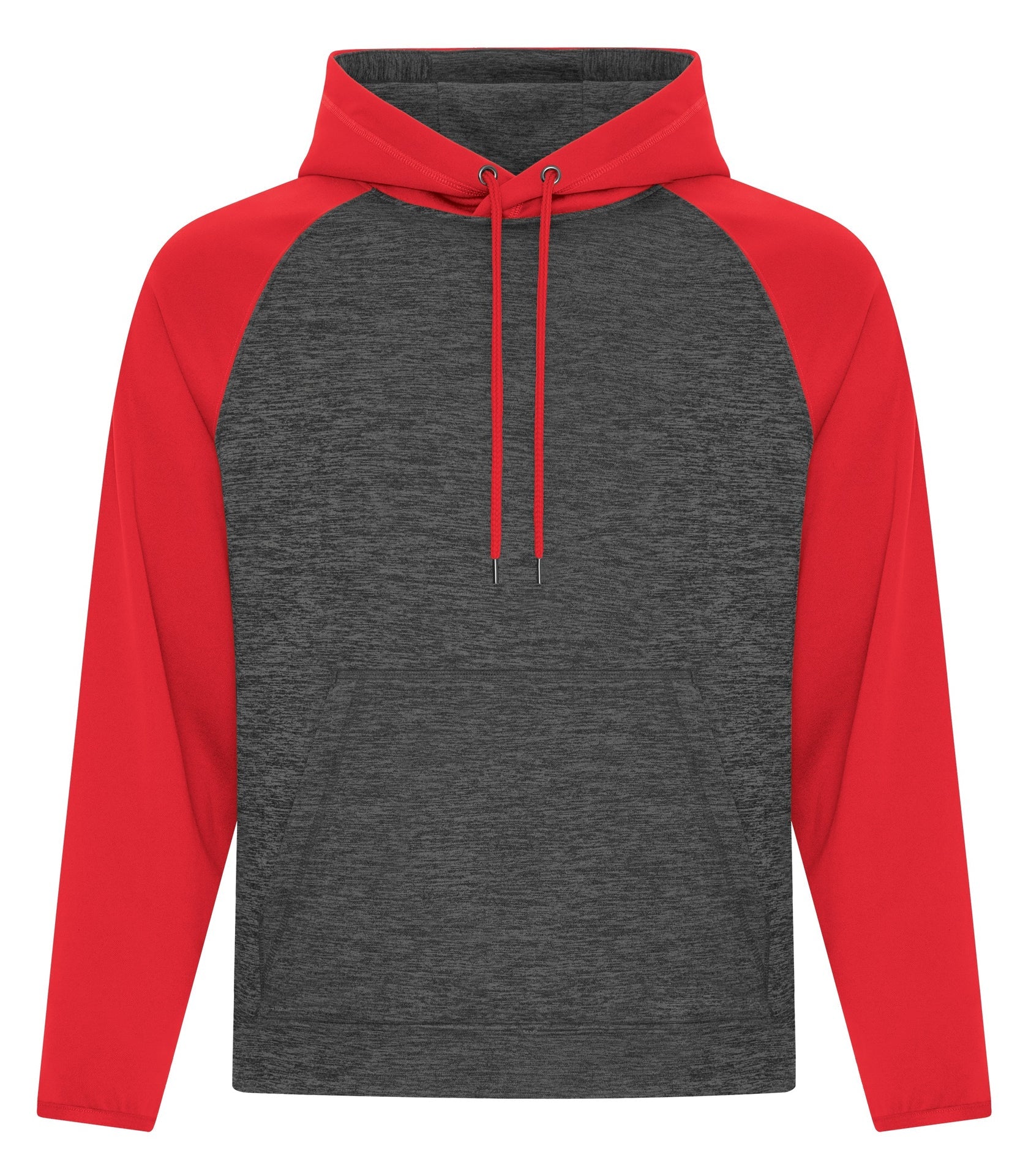 ATC - ATC™ DYNAMIC HEATHER FLEECE TWO TONE HOODIE. - F2047 Charcoal Dynamic True Red ATC F2047