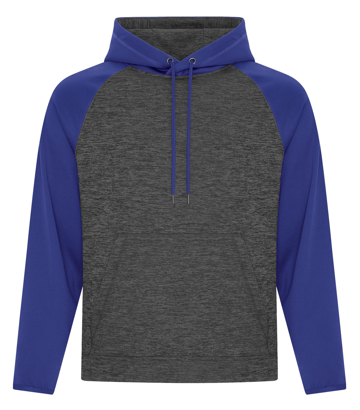 ATC F2047, Dynamic Heather Fleece Two Tone Hoodie, Charcoal Dynamic/True Royal