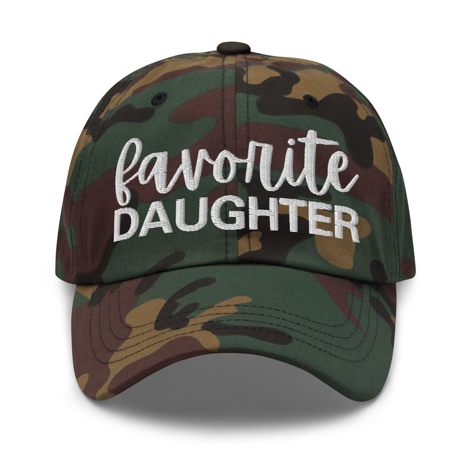 Favorite Daughter Embroidered Dad Hat Green Camo Capital Crowns Dad Hats Funny