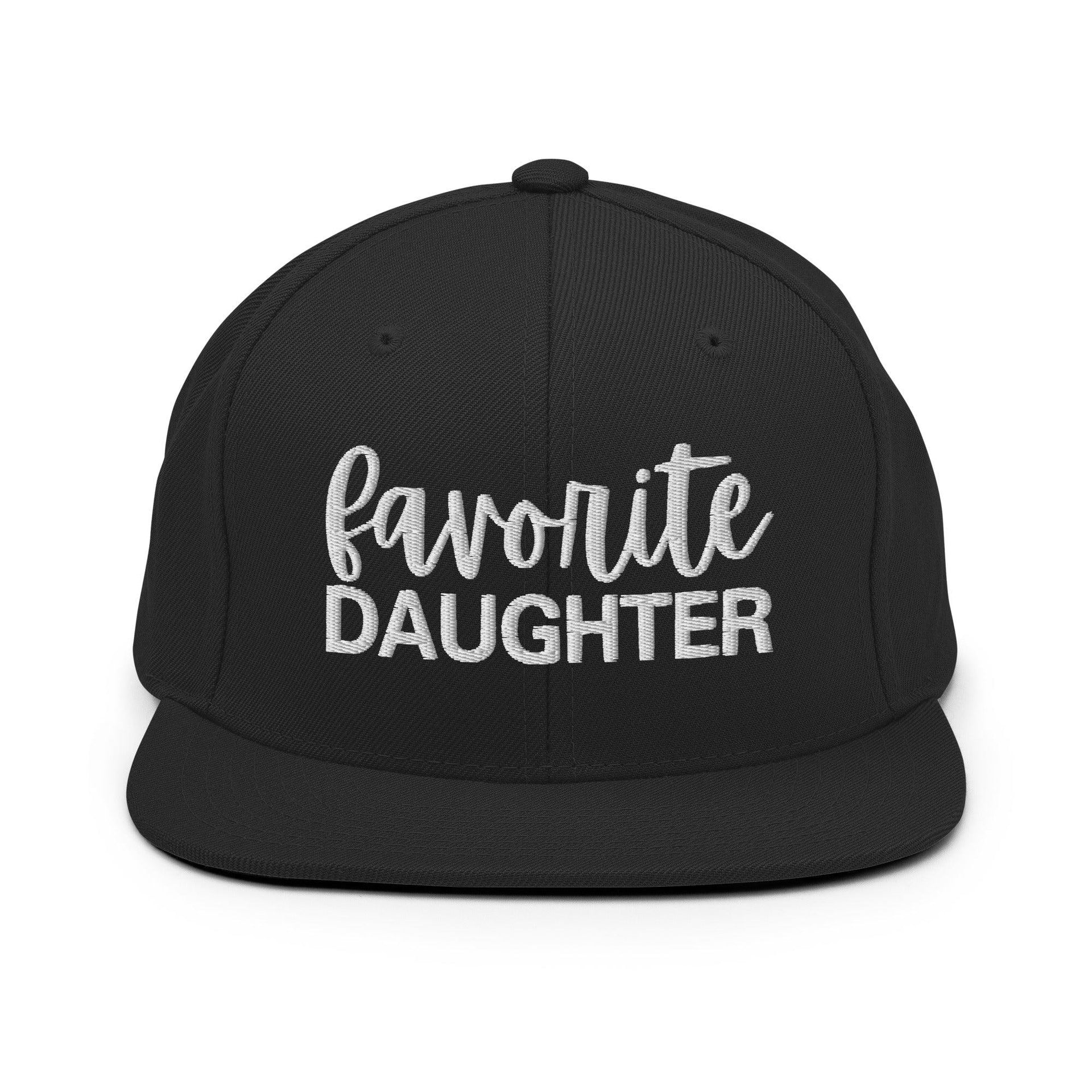 Favorite Daughter Embroidered Flat Bill Brim Snapback Hat Black Capital Crowns Funny Snapback Hats