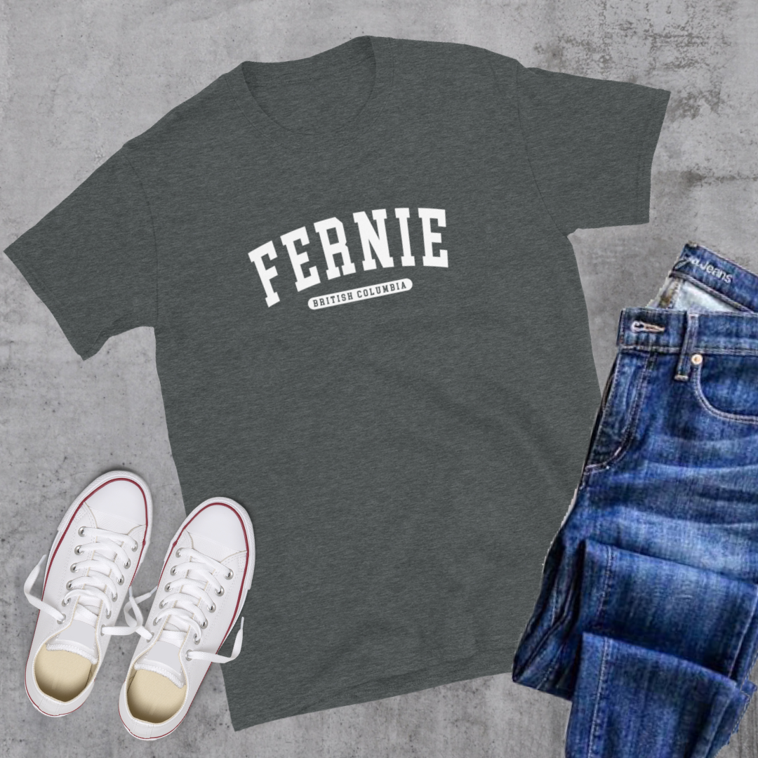 Fernie College Tee Dark Heather Canadian City Apparel