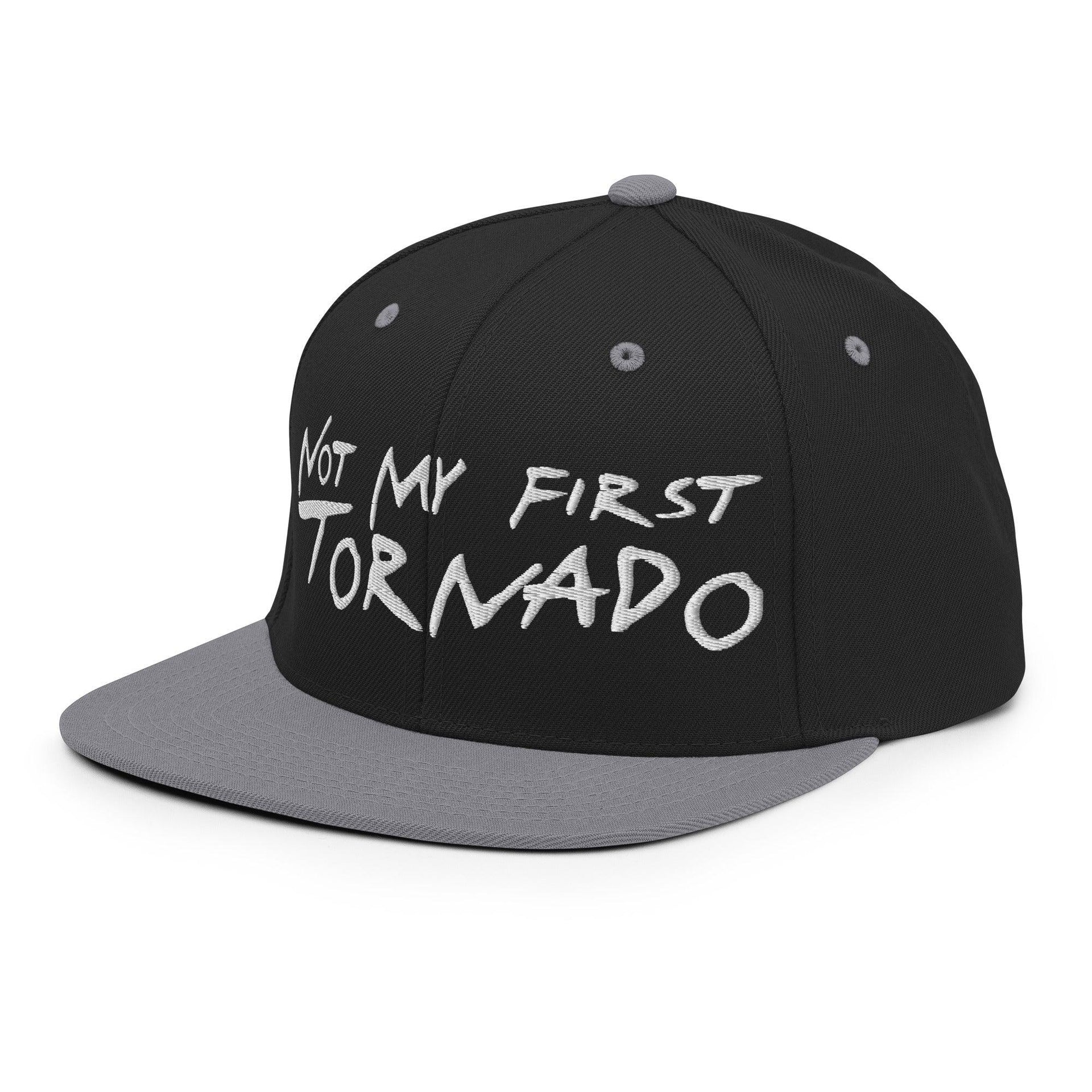 Not My First Tornado Flat Bill Brim Snapback Hat Capital Crowns Funny Snapback Hats