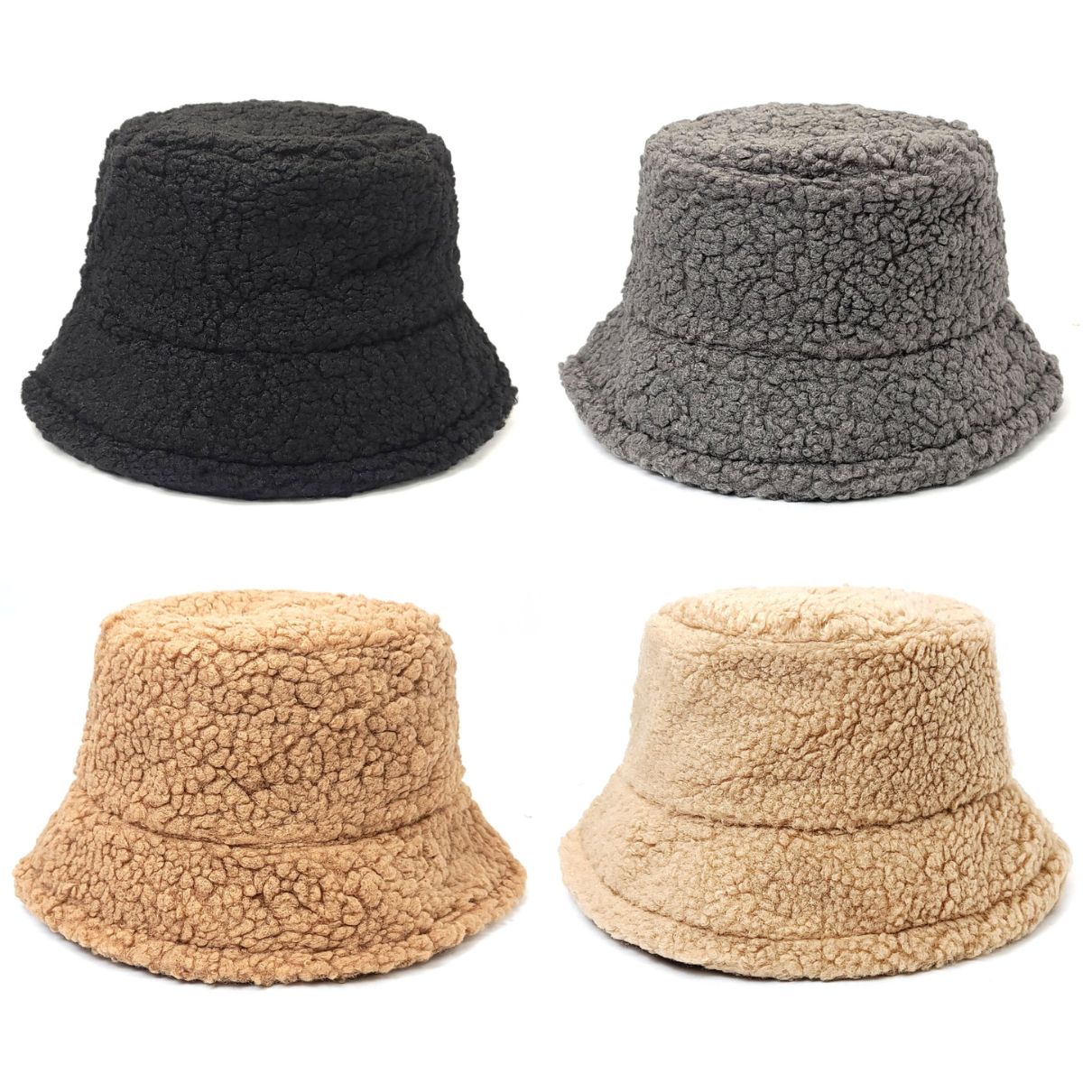 Sherpa Fleece Bucket Hat - Multi-Coloured Bucket Hats