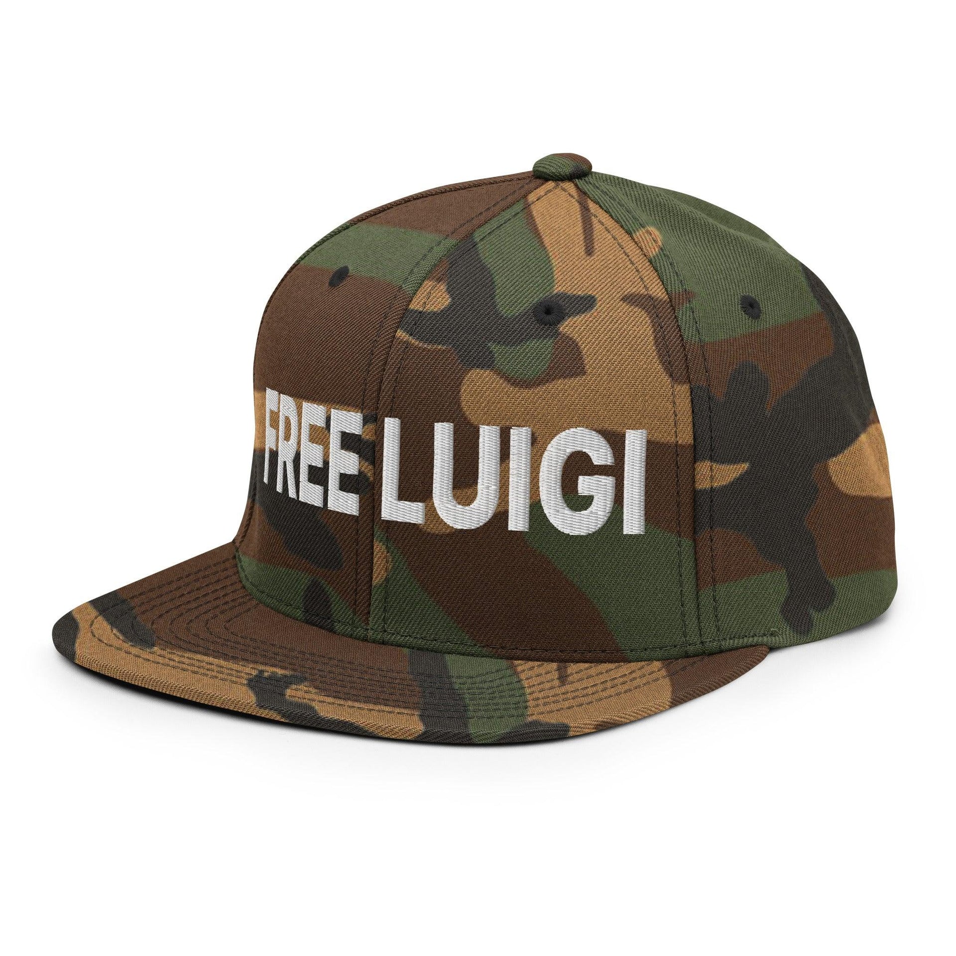 Free Luigi Mangione Embroidered Flat Bill Brim Snapback Hat Capital Crowns Funny LADs Luigi Luigi Apparel luigi mangione Snapback Hats