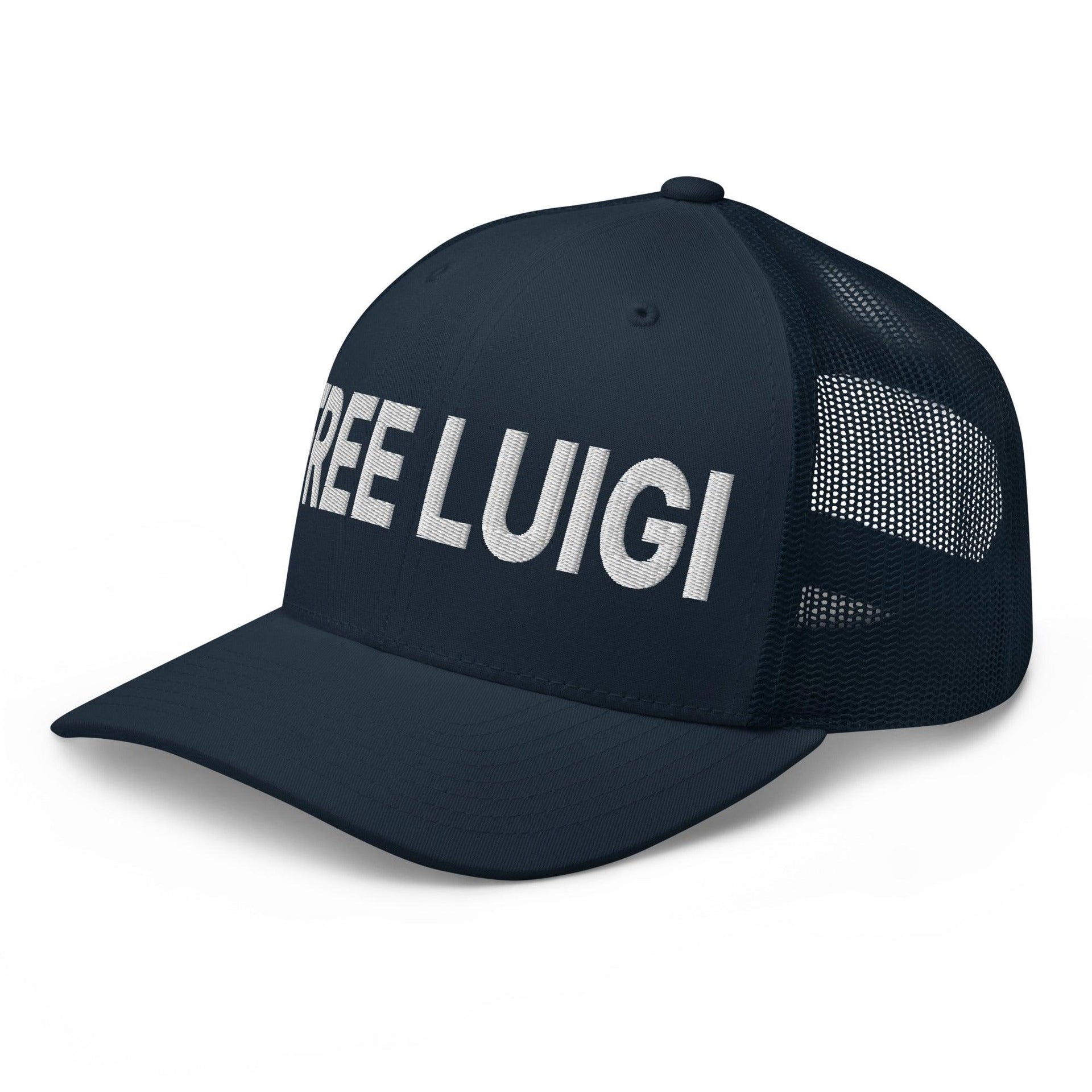 Free Luigi Mangione Embroidered Mesh Trucker Hat Capital Crowns Funny LADs Luigi Luigi Apparel luigi mangione Trucker Hats