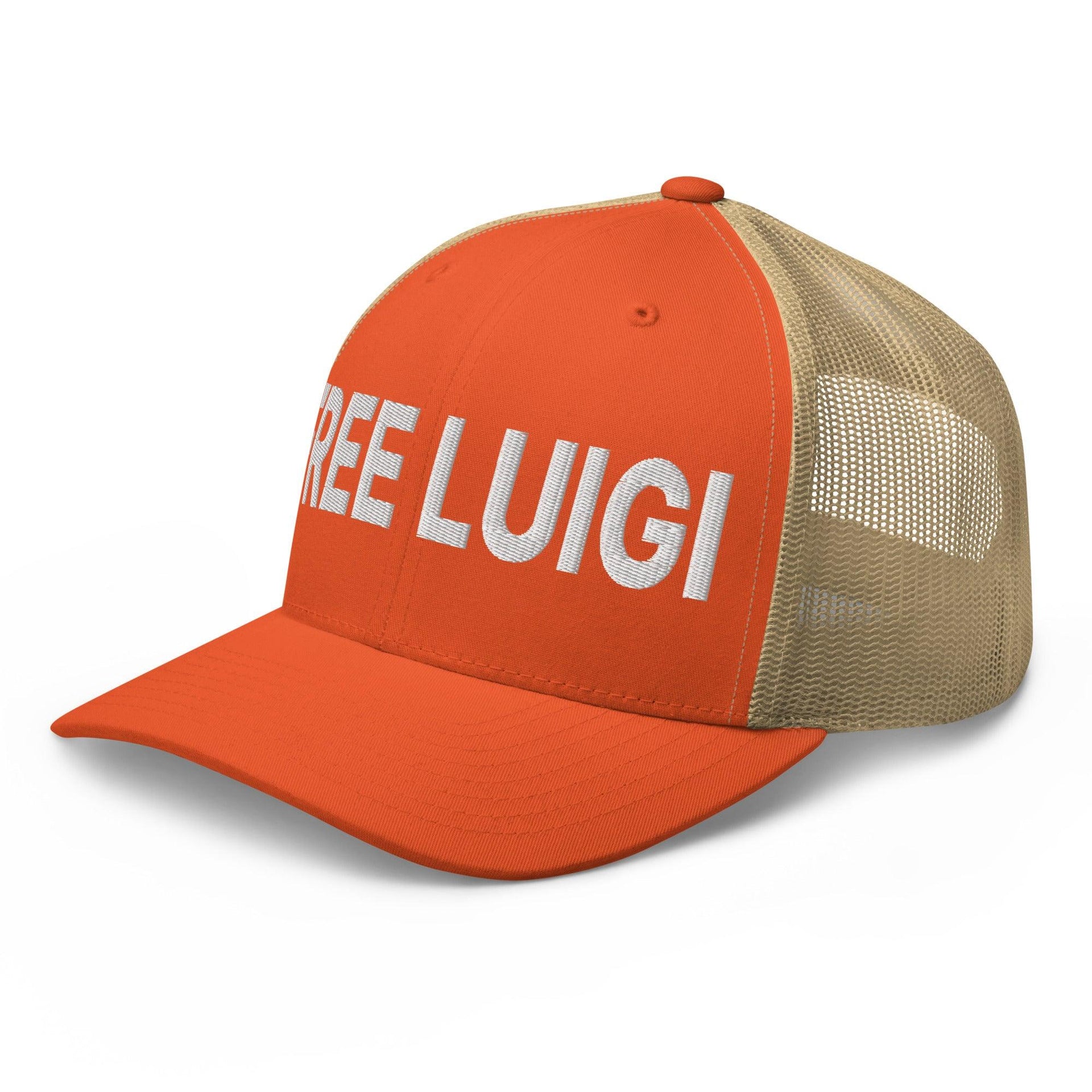 Free Luigi Mangione Embroidered Mesh Trucker Hat Capital Crowns Funny LADs Luigi Luigi Apparel luigi mangione Trucker Hats