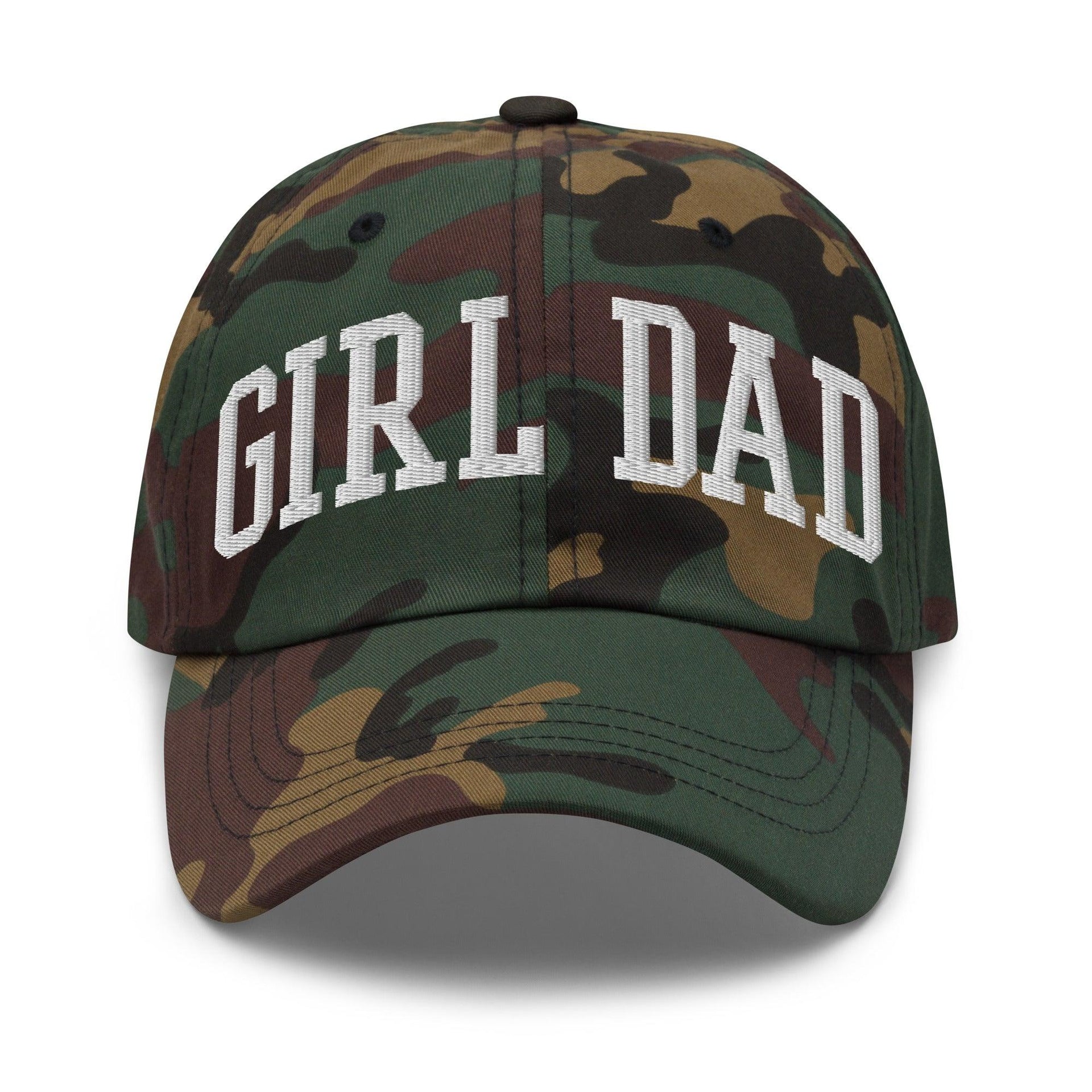 Girl Dad Varsity Letterman Embroidered Dad Hat Green Camo Capital Crowns Dad Hats Funny