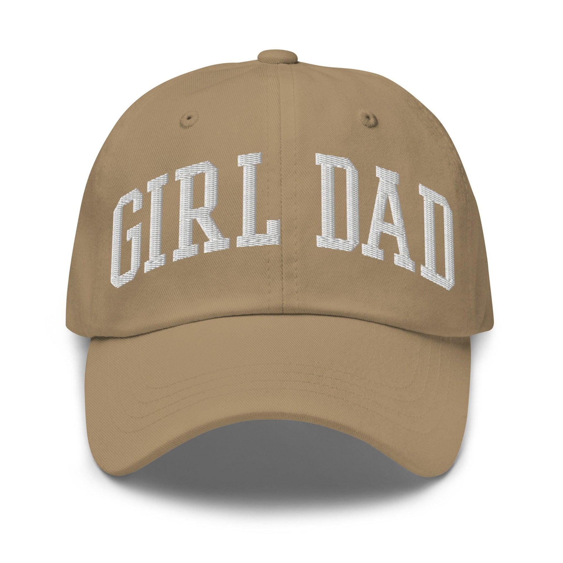Girl Dad Varsity Letterman Embroidered Dad Hat Khaki Capital Crowns Dad Hats Funny
