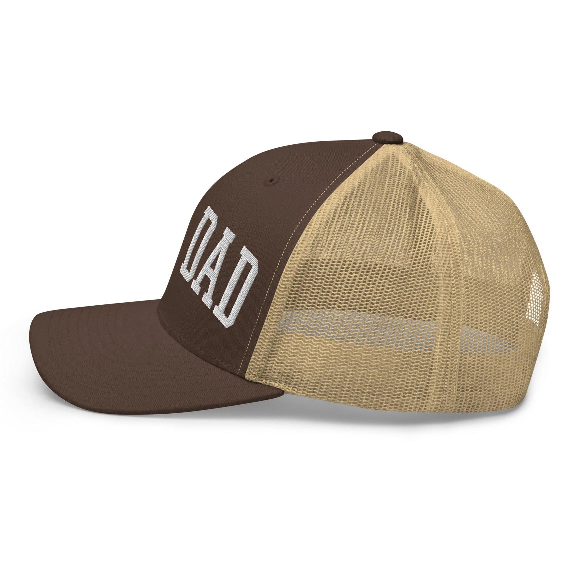 Girl Dad Varsity Letterman Embroidered Mesh Trucker Hat Capital Crowns Dad Hats Funny Trucker Hats