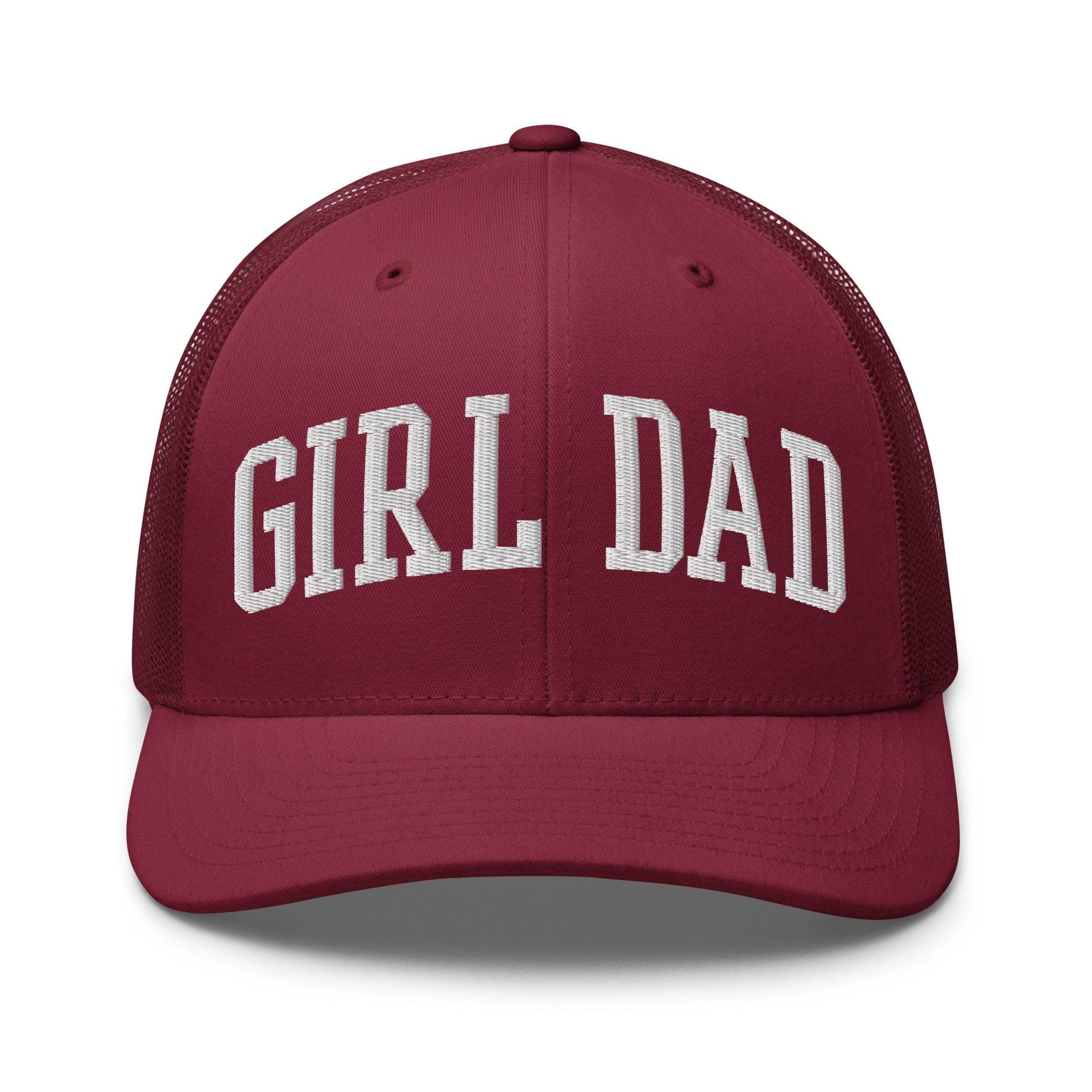 Girl Dad Varsity Letterman Embroidered Mesh Trucker Hat Cranberry Capital Crowns Dad Hats Funny Trucker Hats
