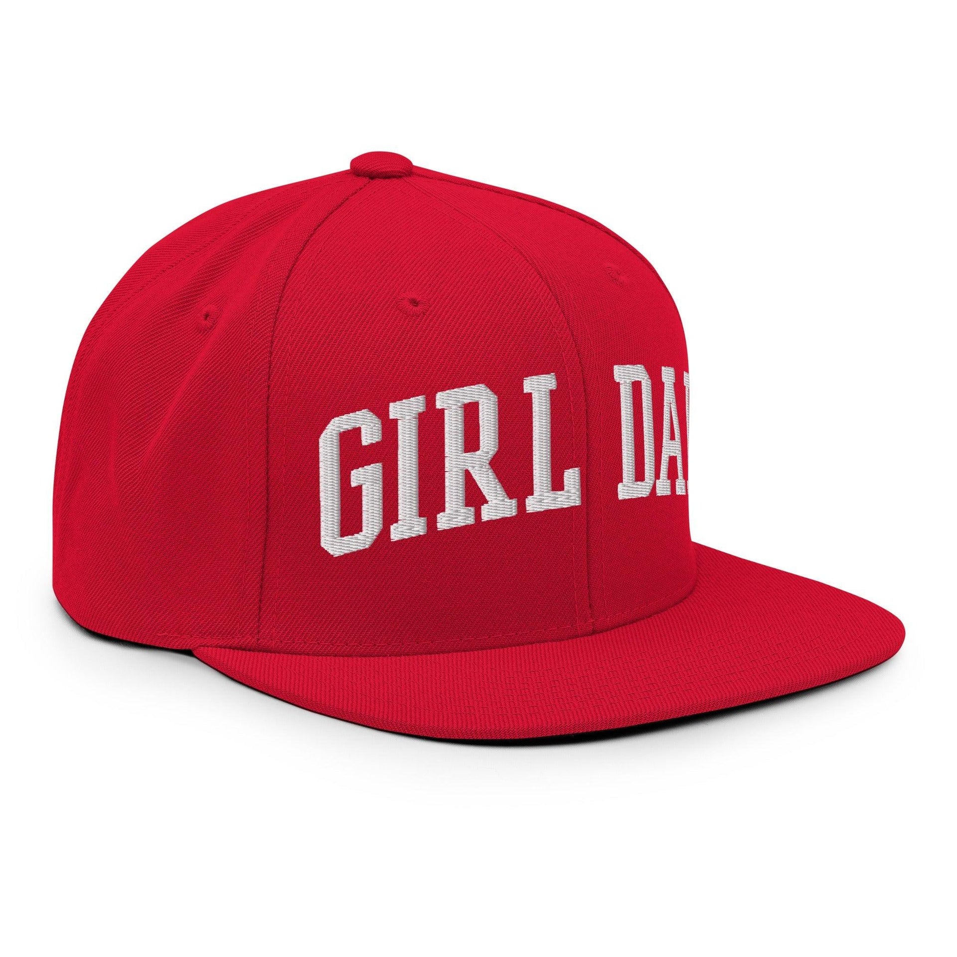 Girl Dad Varsity Letterman Flat Bill Brim Snapback Hat Capital Crowns Dad Hats Funny Snapback Hats