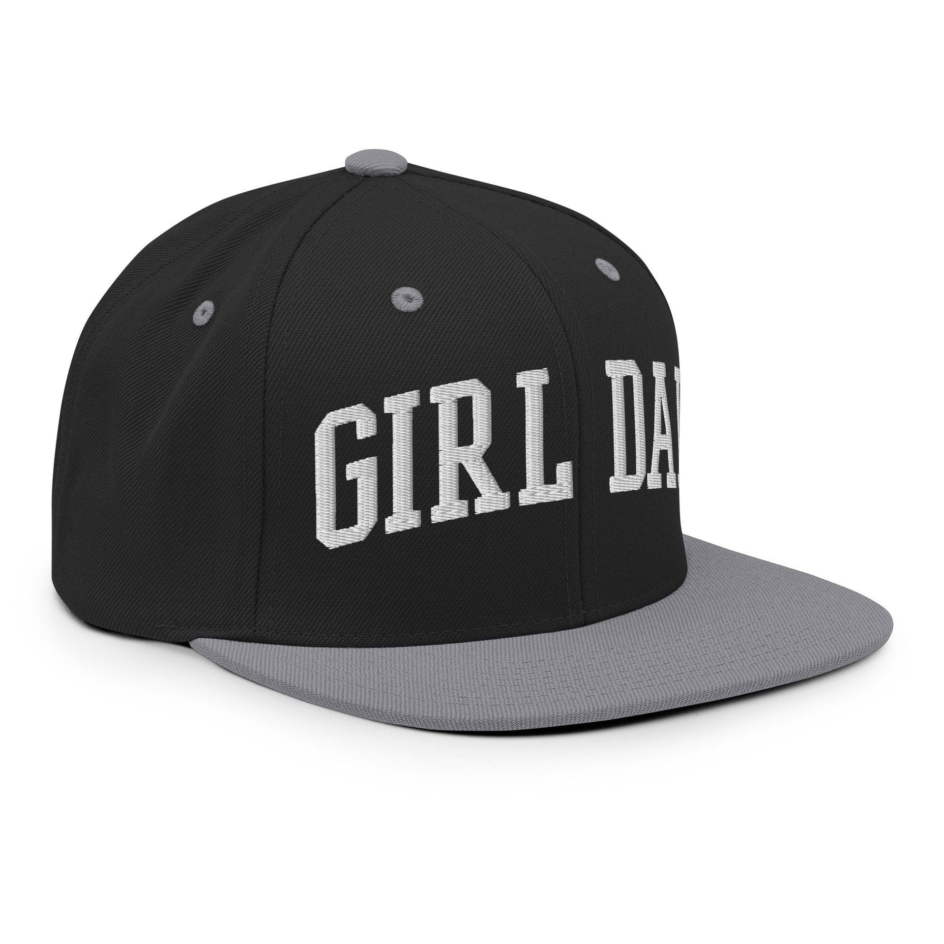 Girl Dad Varsity Letterman Flat Bill Brim Snapback Hat Capital Crowns Dad Hats Funny Snapback Hats