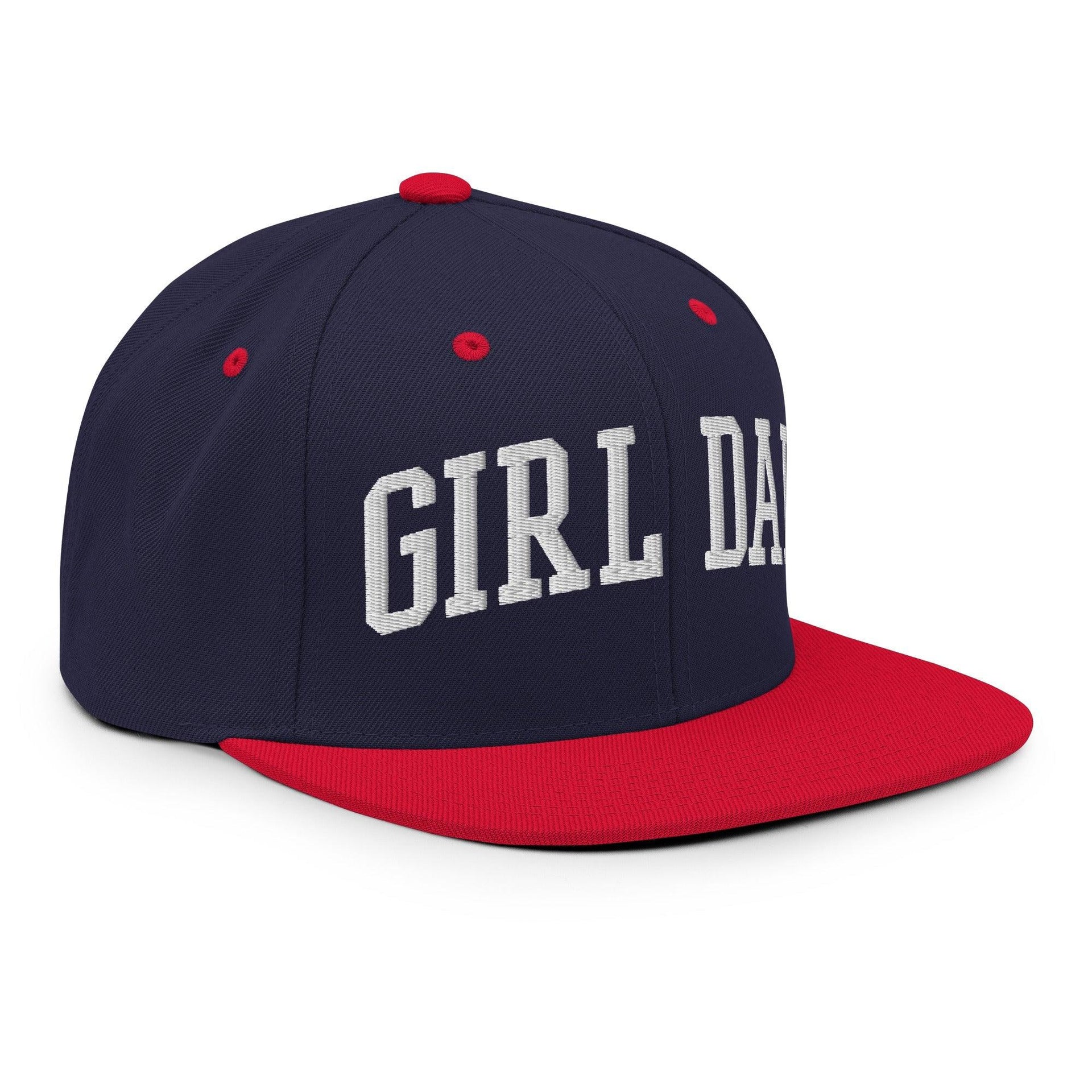 Girl Dad Varsity Letterman Flat Bill Brim Snapback Hat Capital Crowns Dad Hats Funny Snapback Hats