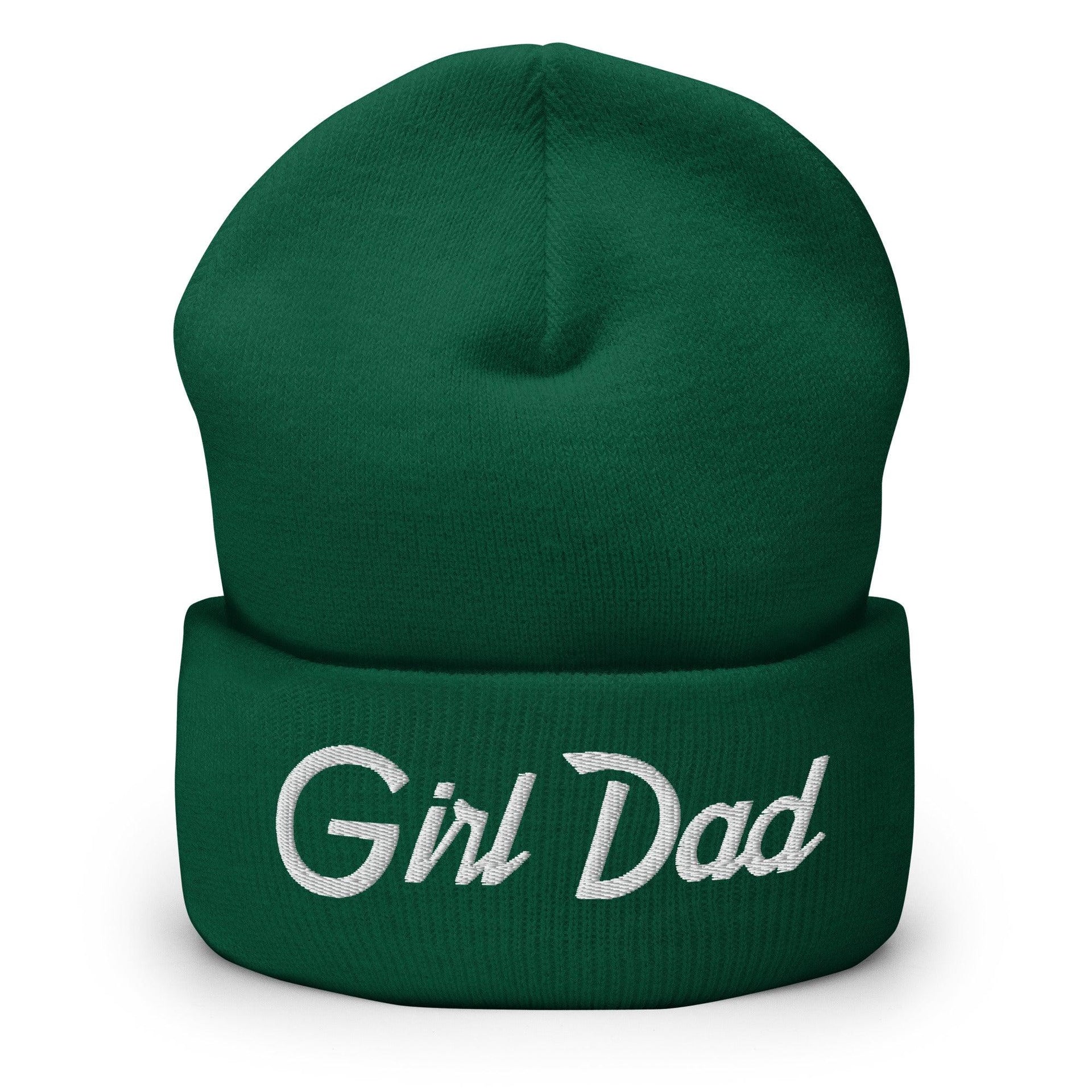 Girl Dad Vintage Sports Script Embroidered Knit Cuffed Beanie Spruce Beanies Capital Crowns Dad Hats Funny