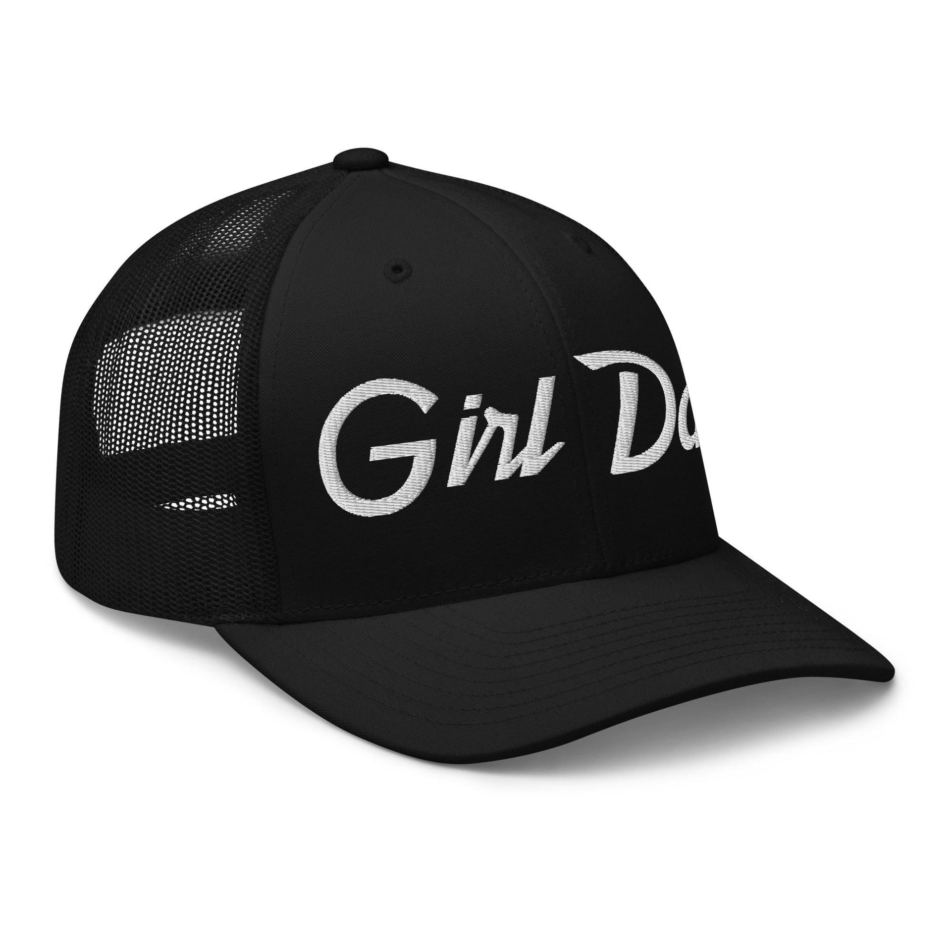Girl Dad Vintage Sports Script Embroidered Mesh Trucker Hat Capital Crowns Dad Hats Funny Trucker Hats