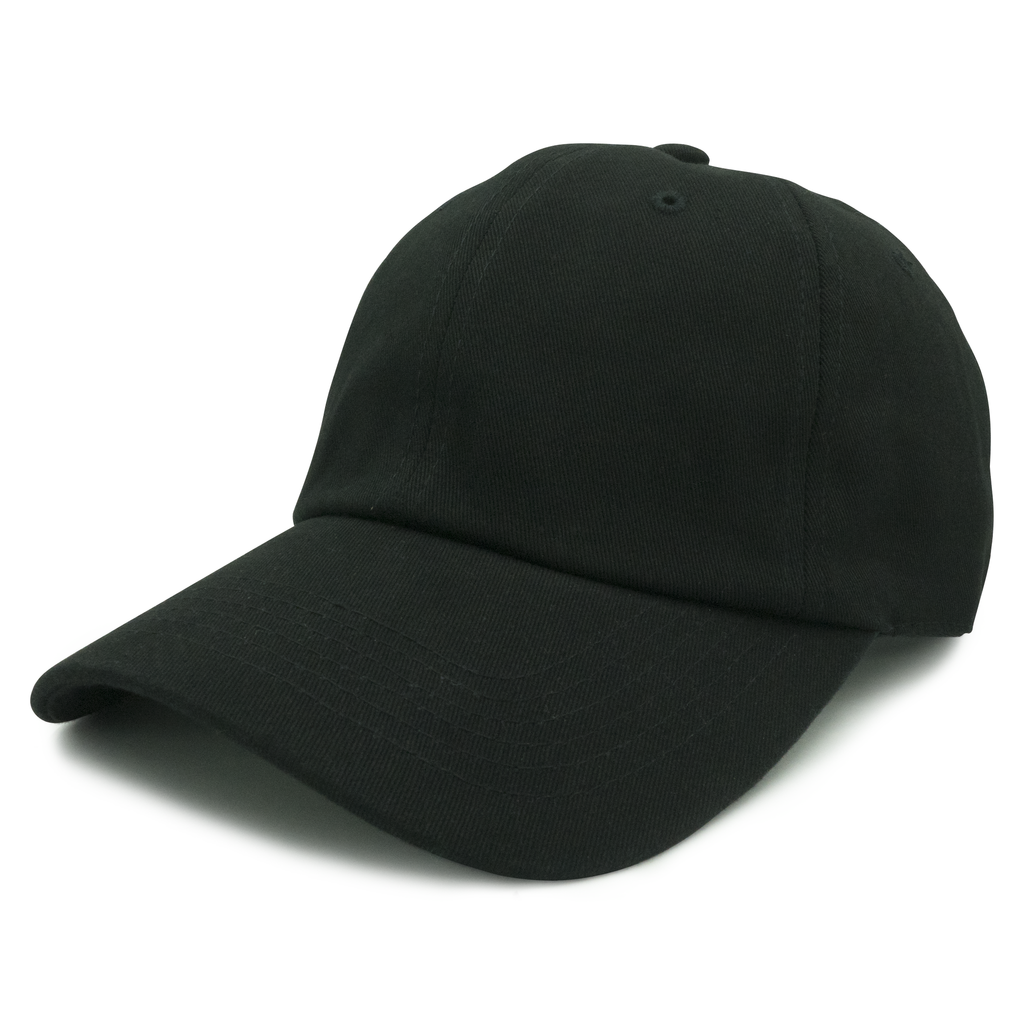 GN - 1004 - Washed Cotton Dad Cap Black / One size HATS