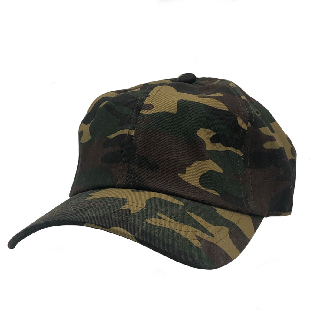 GN - 1004 - Washed Cotton Dad Cap Classic Camo / One size