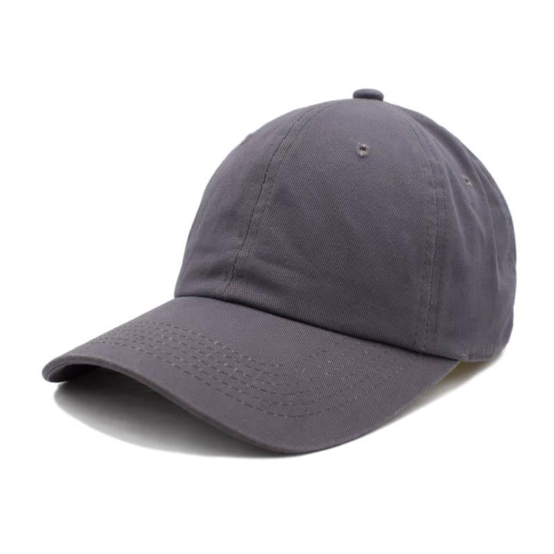 GN - 1004 - Washed Cotton Dad Cap Dark Grey / One size HATS