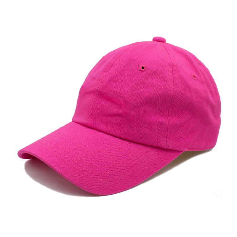 GN - 1004 - Washed Cotton Dad Cap Hot Pink / One size HATS
