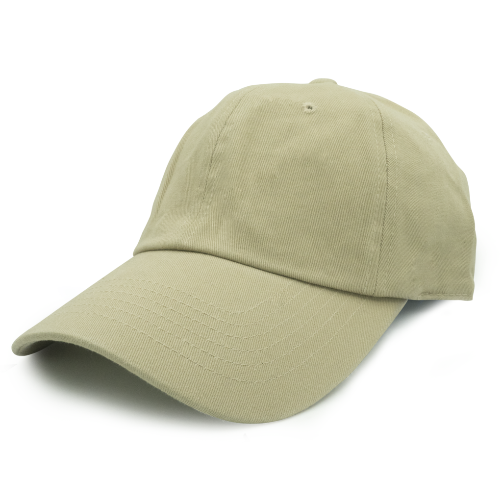 GN - 1004 - Washed Cotton Dad Cap Khaki / One size HATS