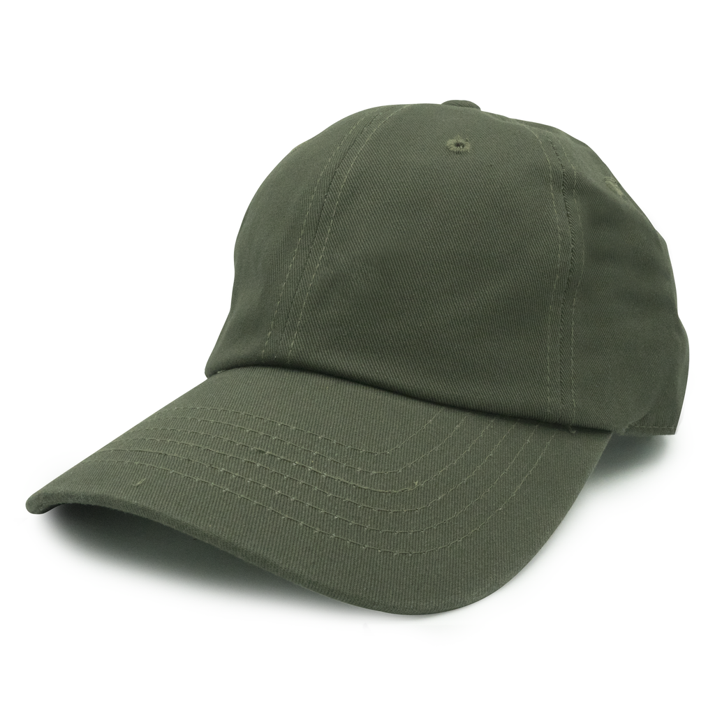 GN - 1004 - Washed Cotton Dad Cap Olive / One size HATS