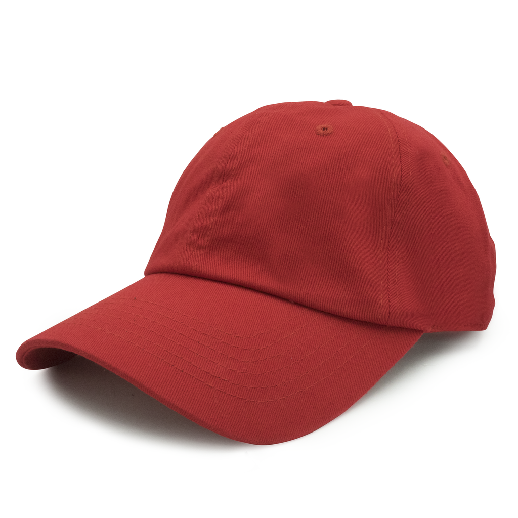 GN - 1004 - Washed Cotton Dad Cap Red / One size HATS