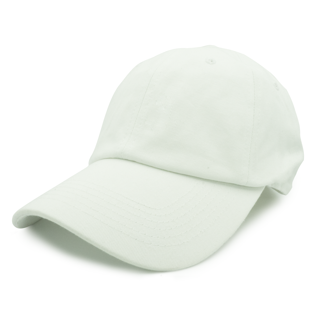 GN - 1004 - Washed Cotton Dad Cap White / One size HATS
