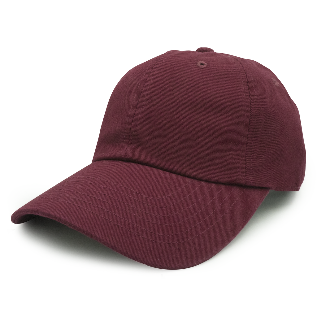 GN - 1004 - Washed Cotton Dad Cap Wine / One size HATS