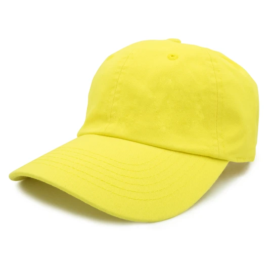 GN - 1004 - Washed Cotton Dad Cap Yellow / One size HATS