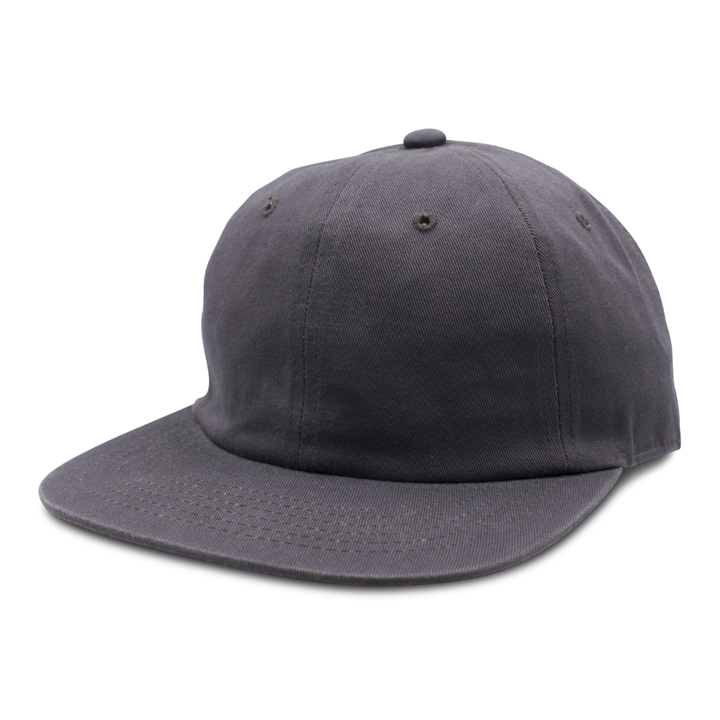 GN-1004SB - Washed Cotton Flat Bill Cap Dark Grey One Size 1004SB 6 PANELS - UNSTRUCTURED BUCKLE STRAP caps casquette COTTON FLAT hat hats headwear mens NISSI nissi caps