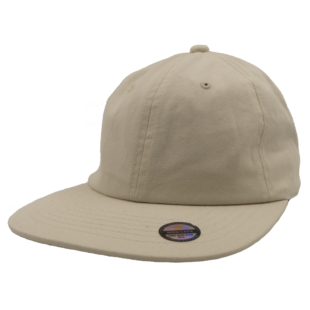 GN - 1004SB - Washed Cotton Flat Bill Cap Light Beige